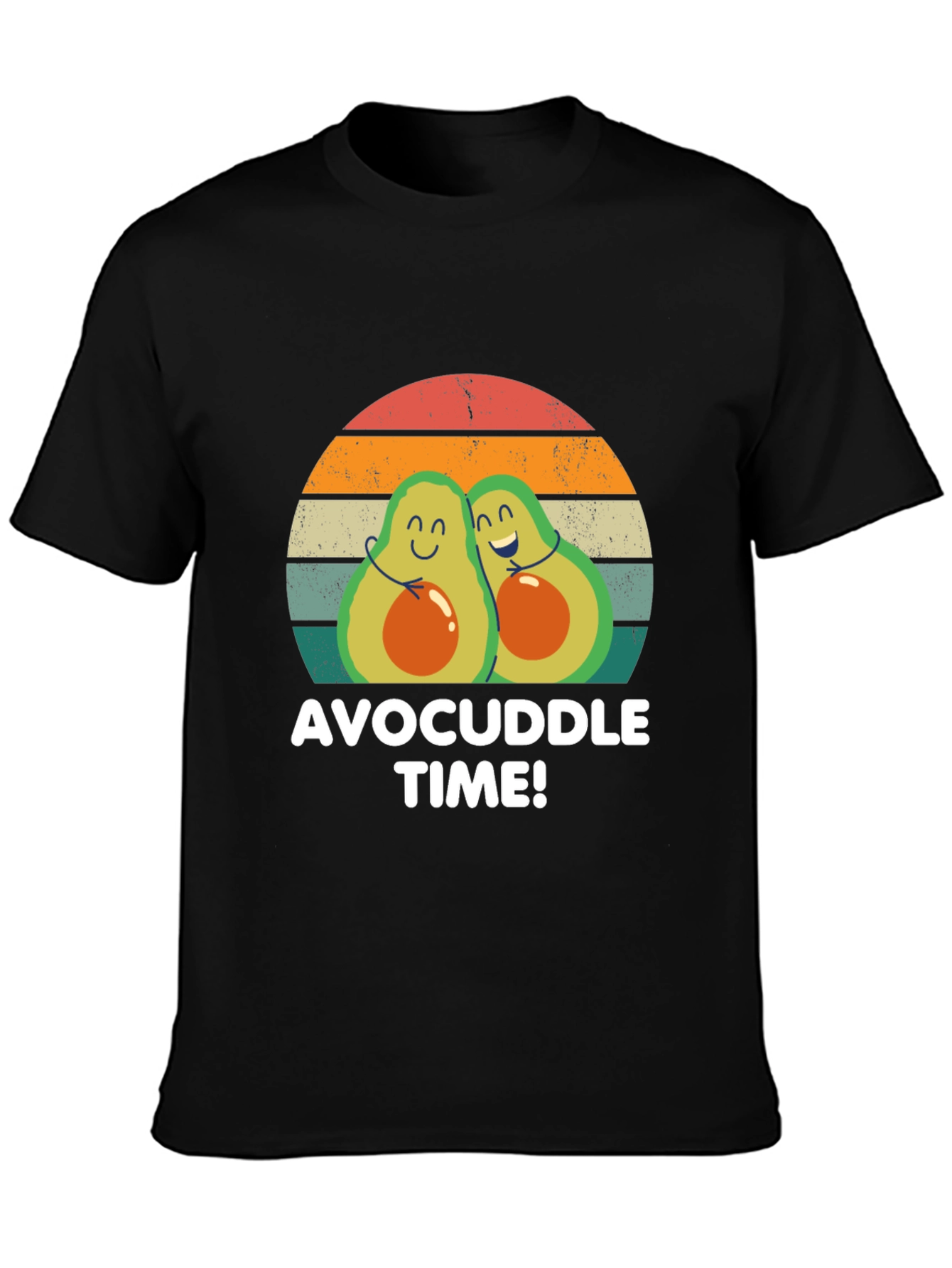 Black Avocuddle Time T-Shirt - Cute Avocado Graphic Tee view 3