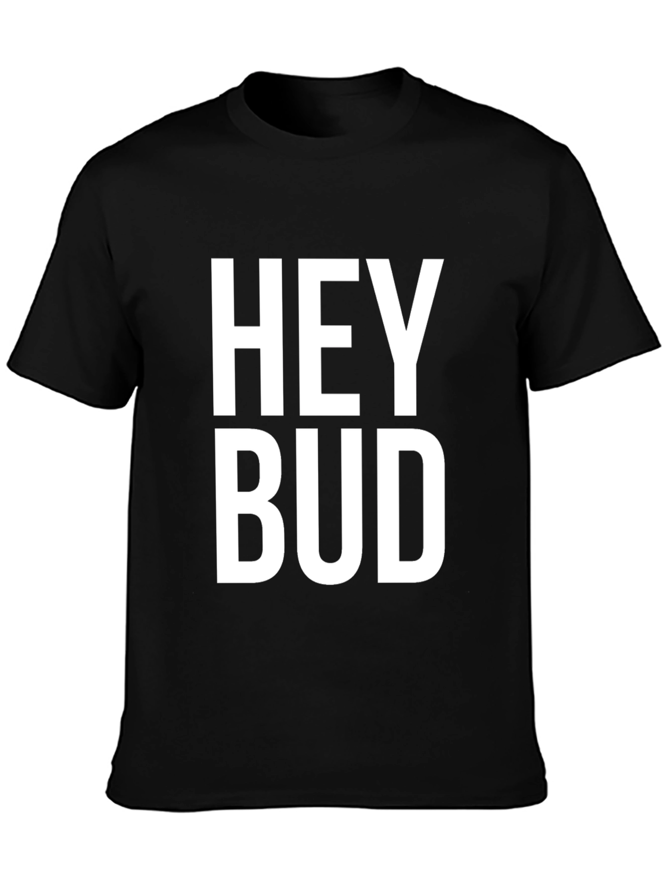 Black Hey Bud Graphic Tee - Black Cotton Blend T-Shirt view 3