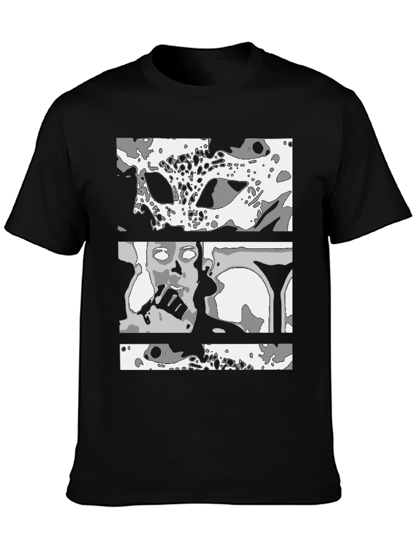 Black Abstract Graphic Print Black T-Shirt view 3