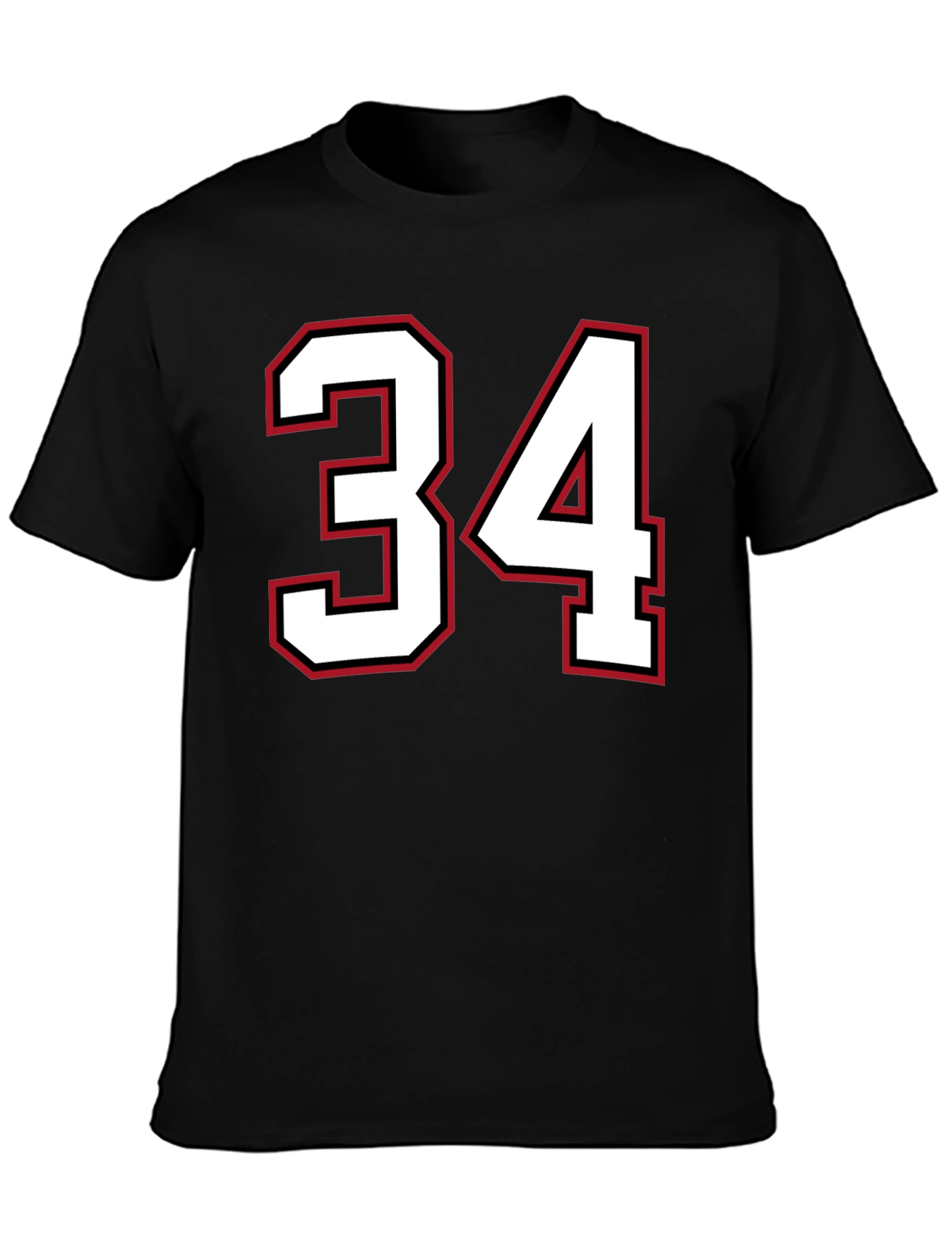 Black Jersey Number 34 Black T-Shirt view 3