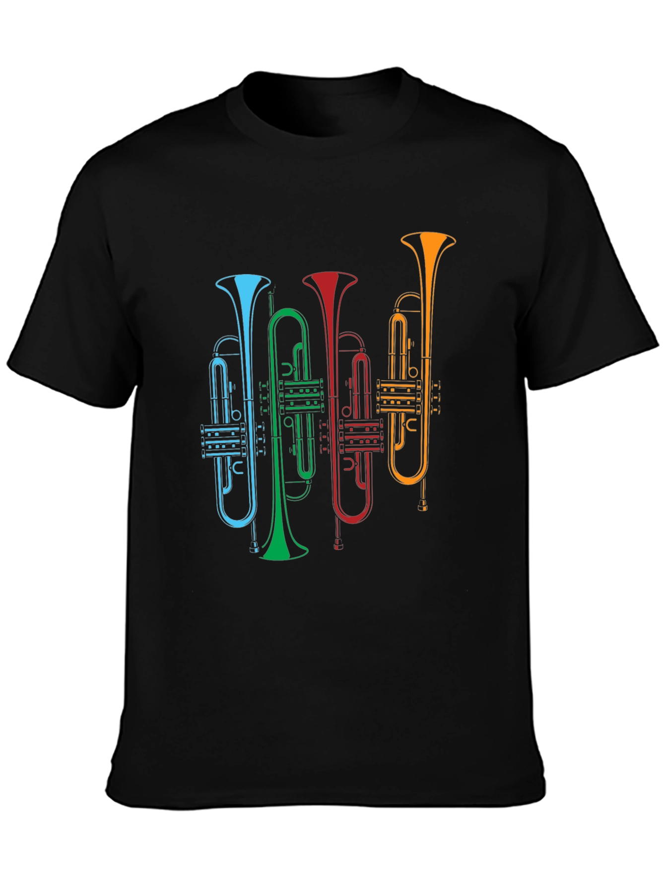 Colorful Trumpet Graphic T-Shirt - Music Lover Tee - 3