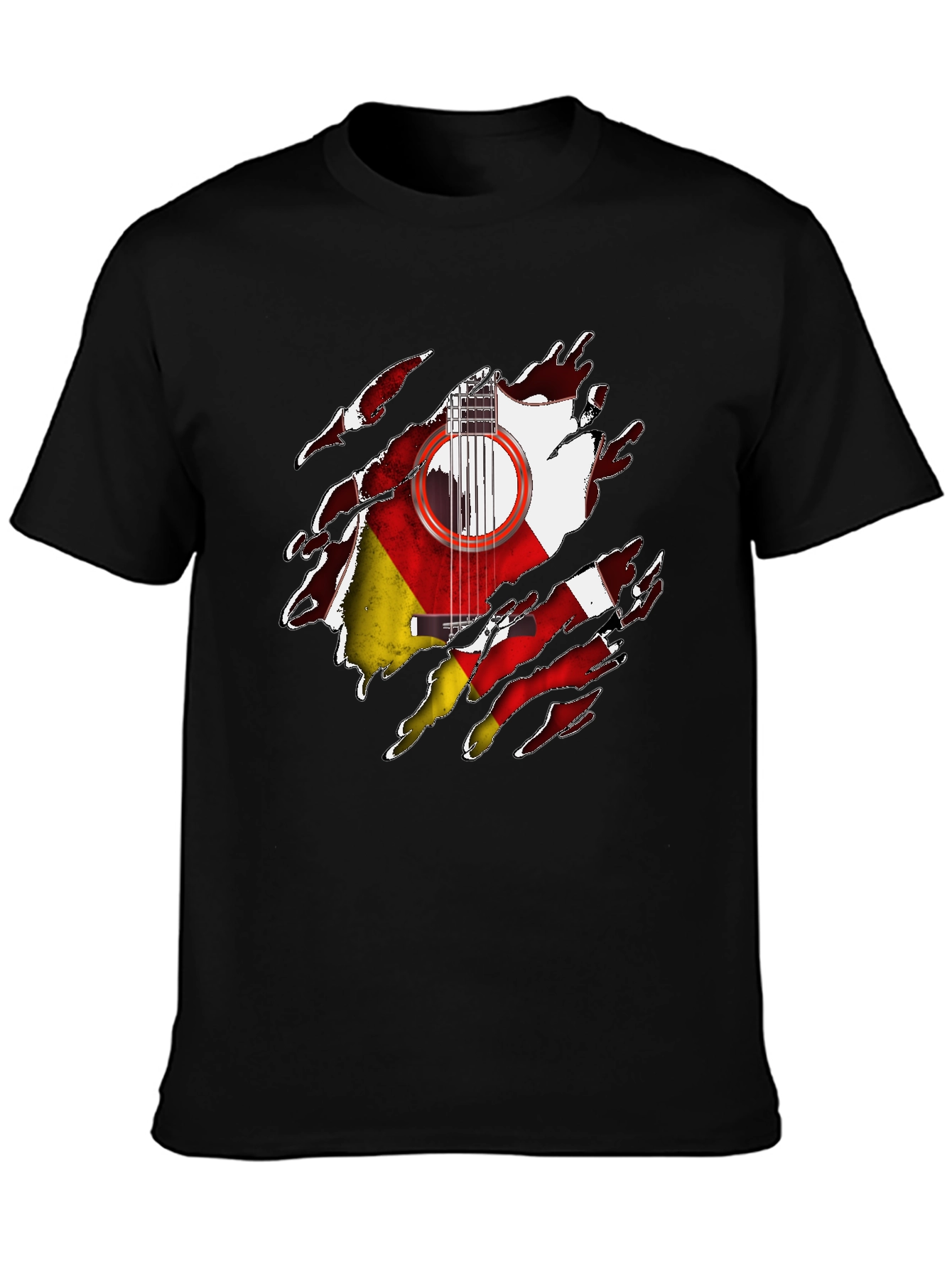 German Flag Guitar Ripped T-Shirt - 3