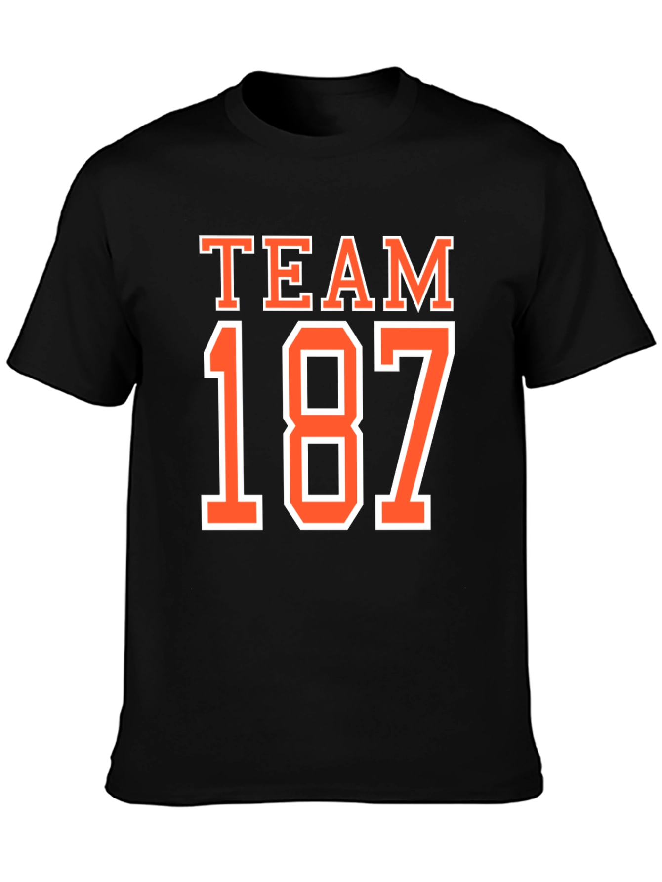 Black Team 187 Graphic Tee - Black Cotton T-Shirt view 3