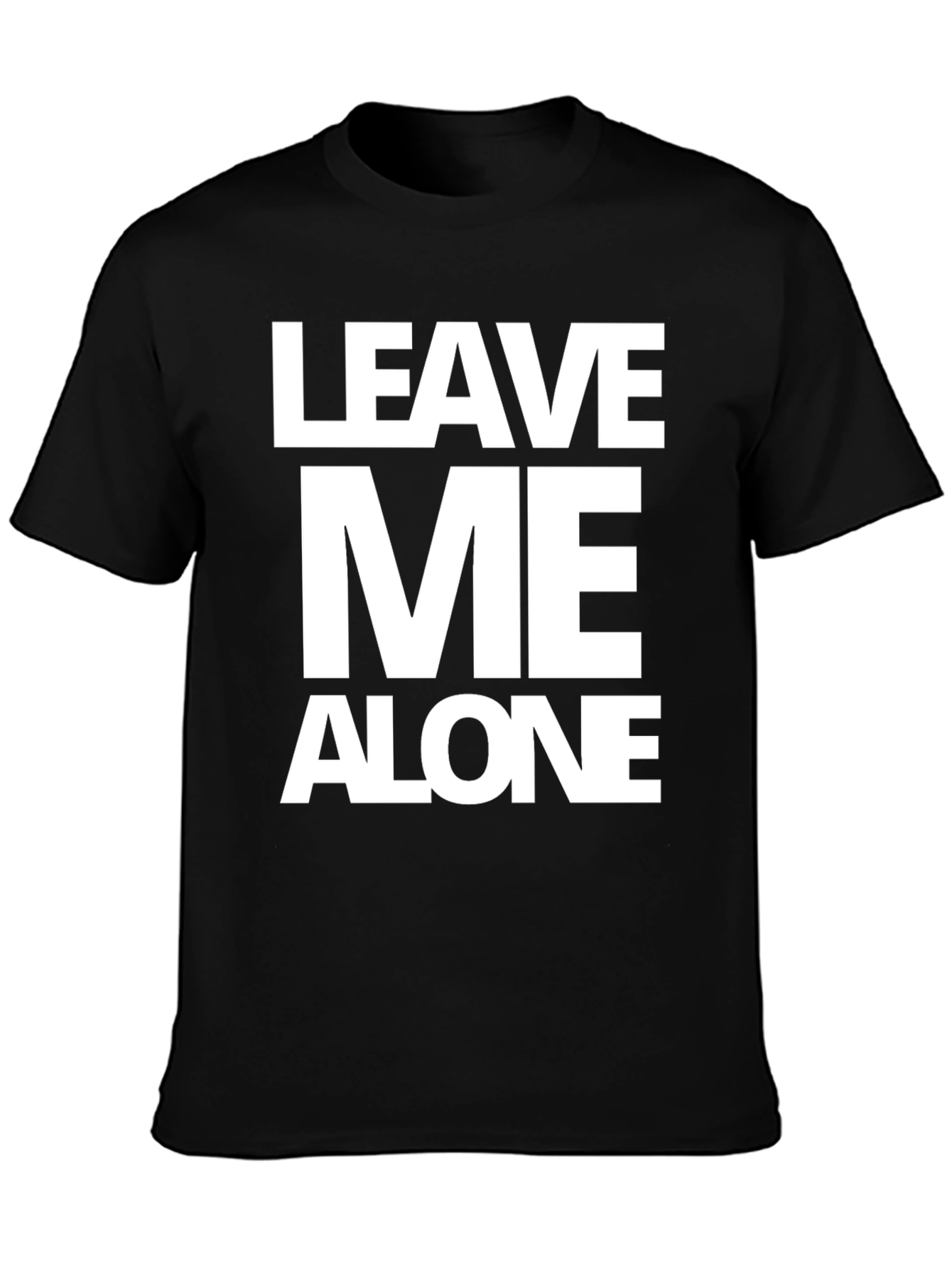 Black Leave Me Alone Graphic Tee - Black Cotton T-Shirt view 3