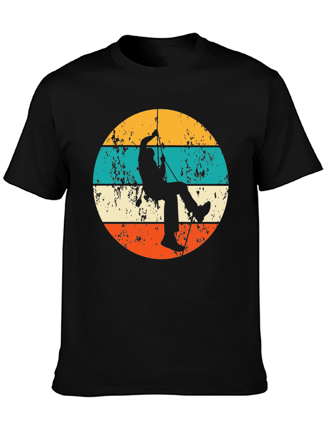Black Retro Rock Climbing T-Shirt - Adventure Apparel view 3