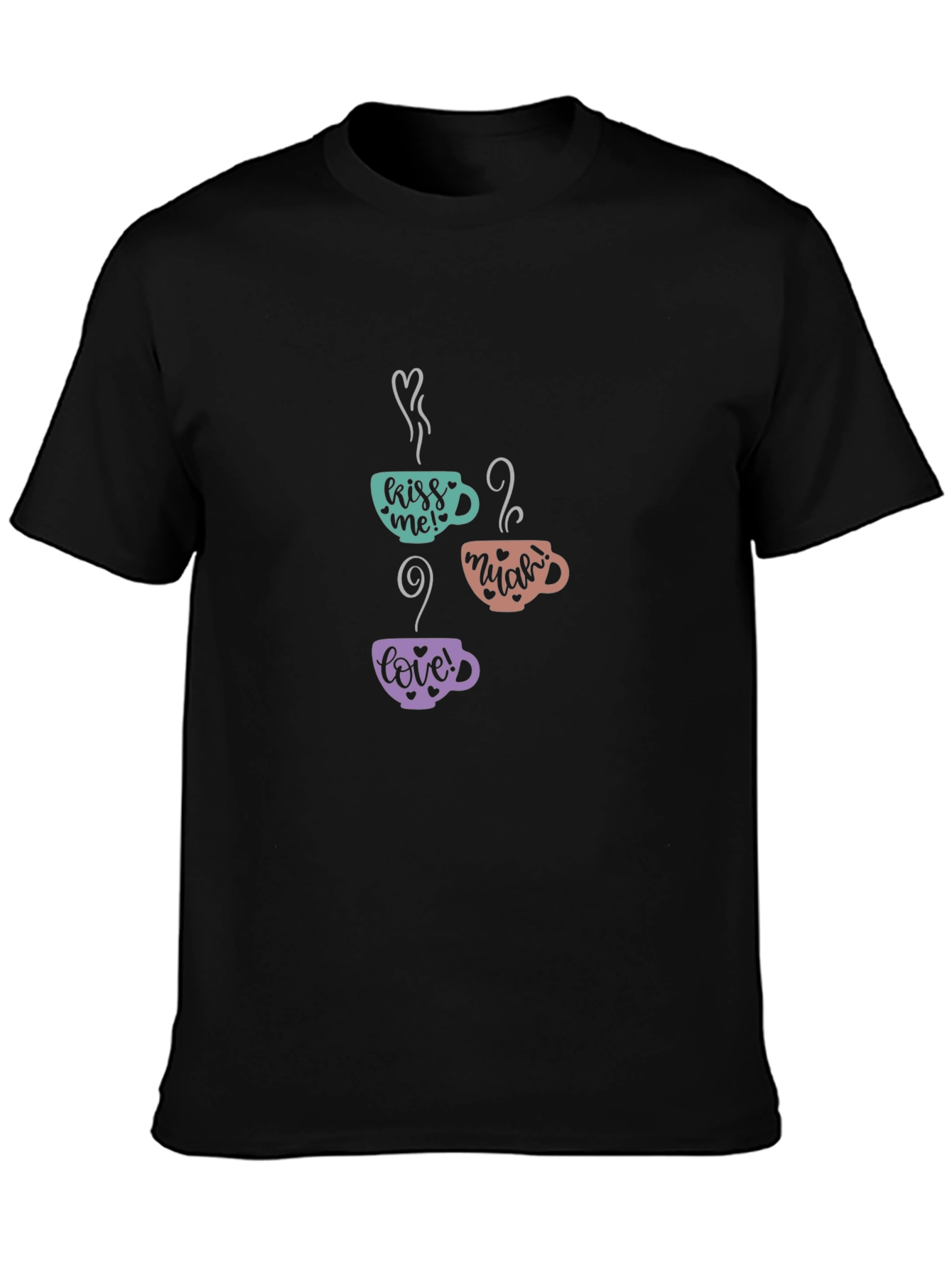Black Coffee Cup Love T-Shirt - Unisex Black Tee view 3