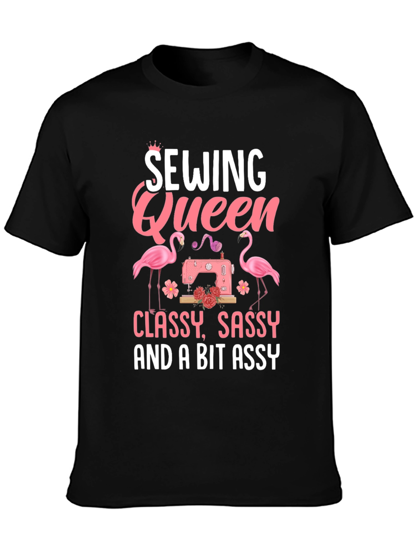 Black Sewing Queen Graphic Tee - Classy, Sassy, & a Bit Assy view 3