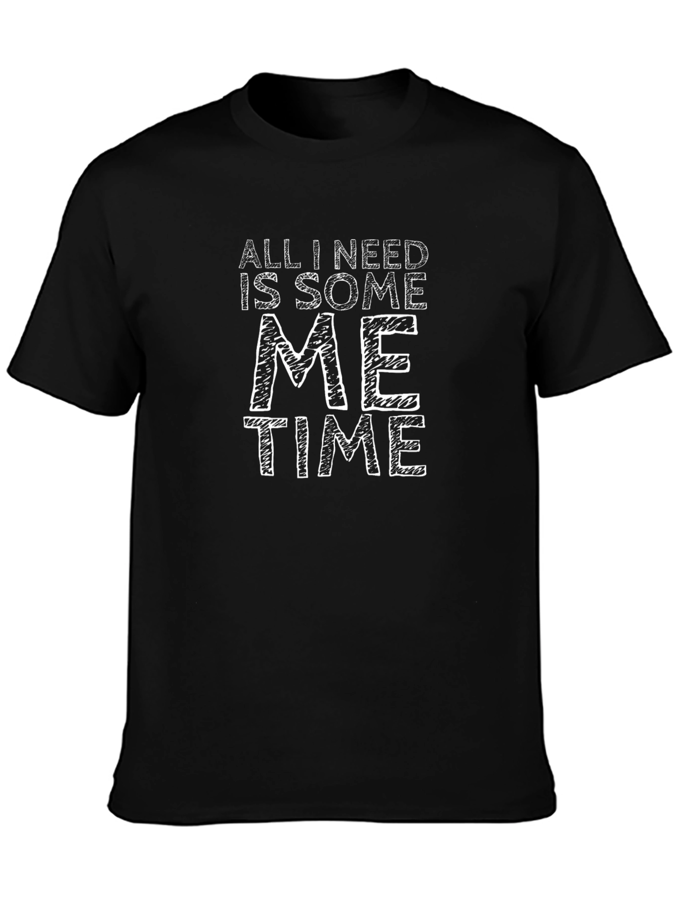 Black Men's "All I Need Is Some Me Time" Black Graphic T-Shirt view 3