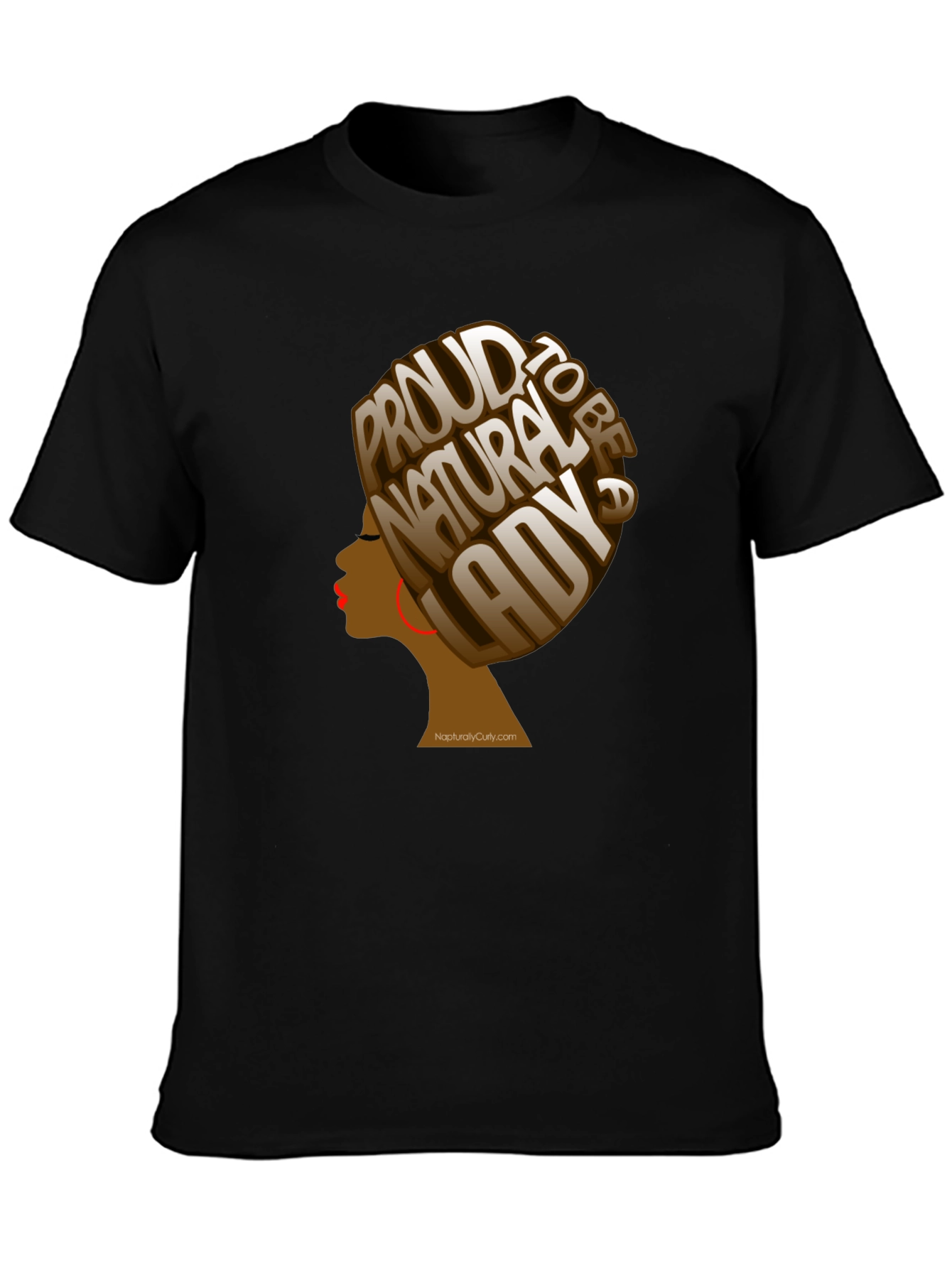 Black Proud Natural Lady T-Shirt - Black view 3