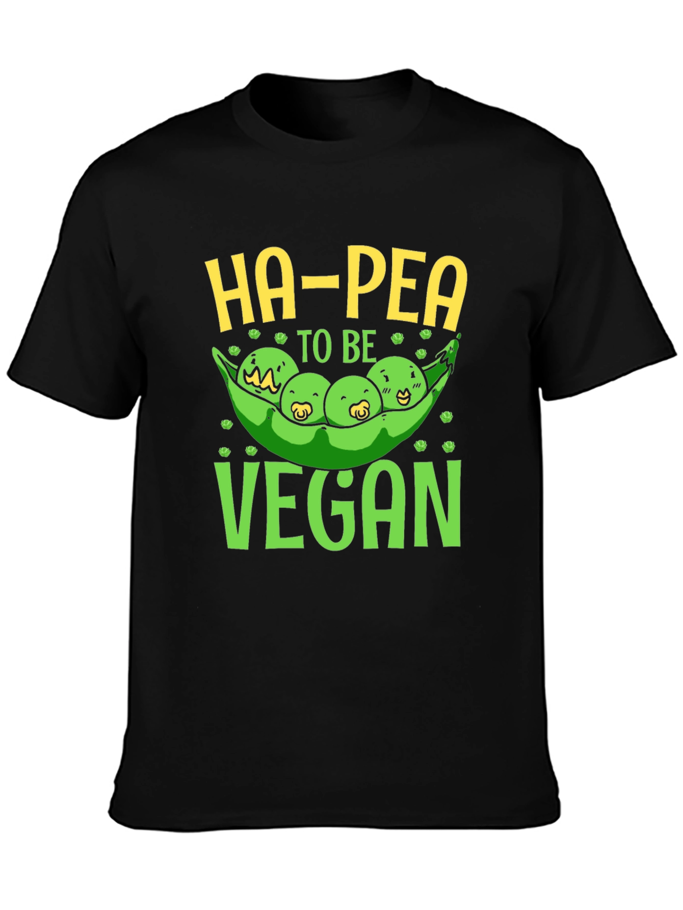 Black Ha-Pea To Be Vegan Graphic T-Shirt view 3
