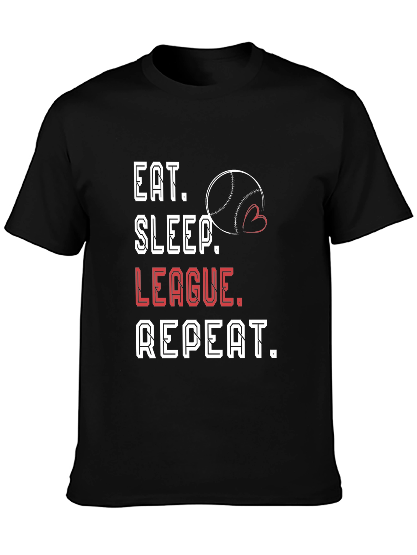Black Eat Sleep League Repeat T-Shirt view 3
