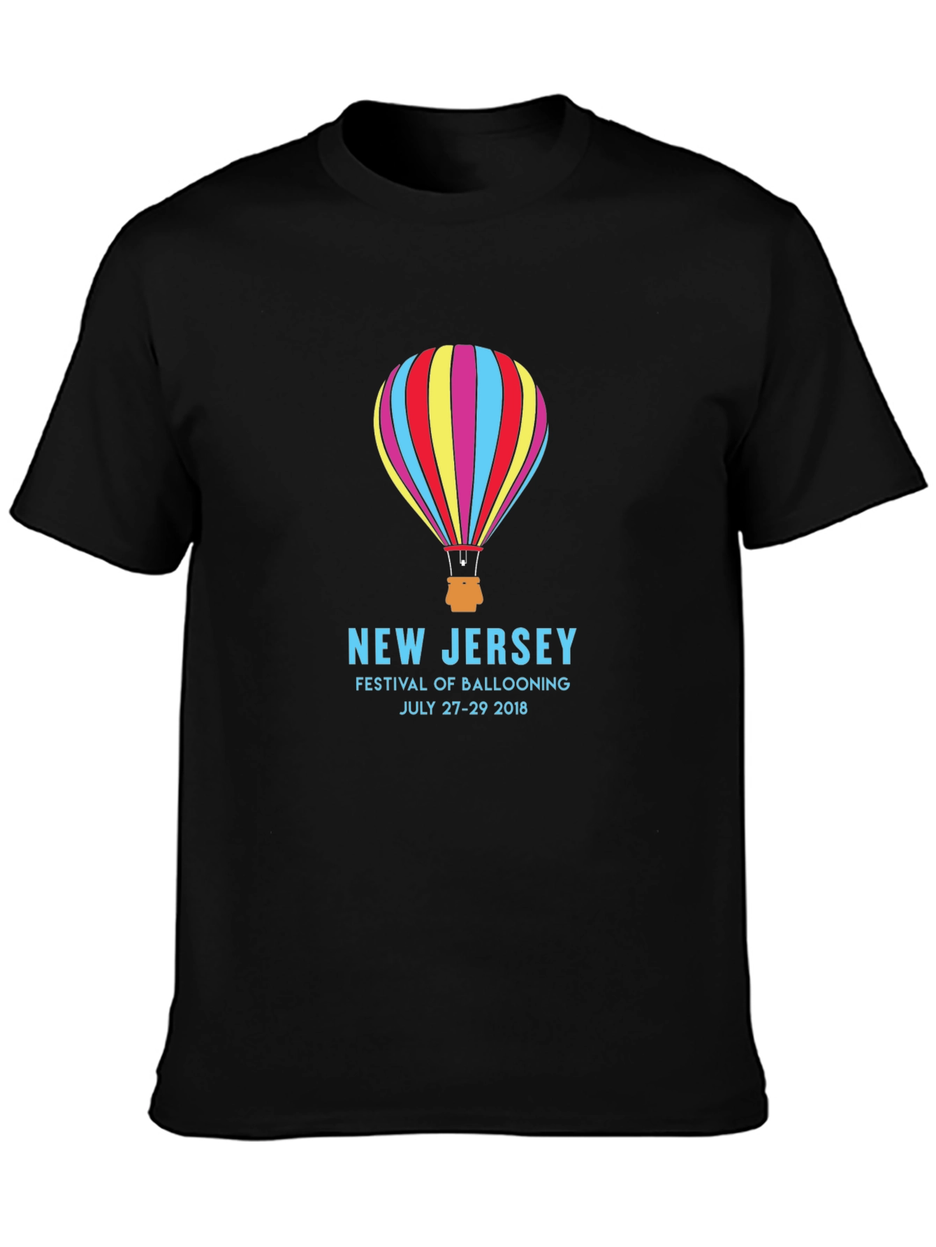 Black New Jersey Balloon Festival Black T-Shirt view 3
