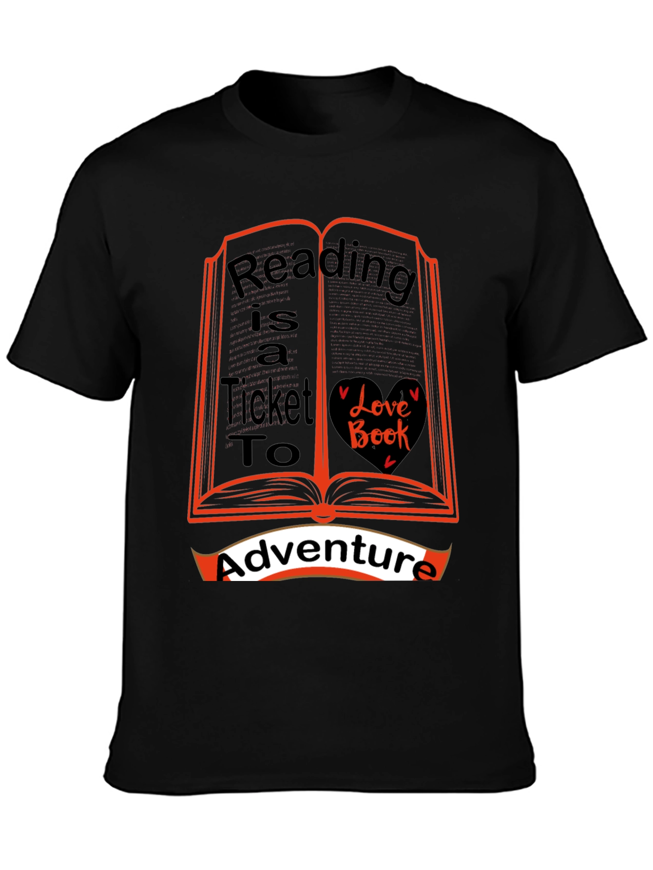 Black Reading is a Ticket to Adventure T-Shirt view 3
