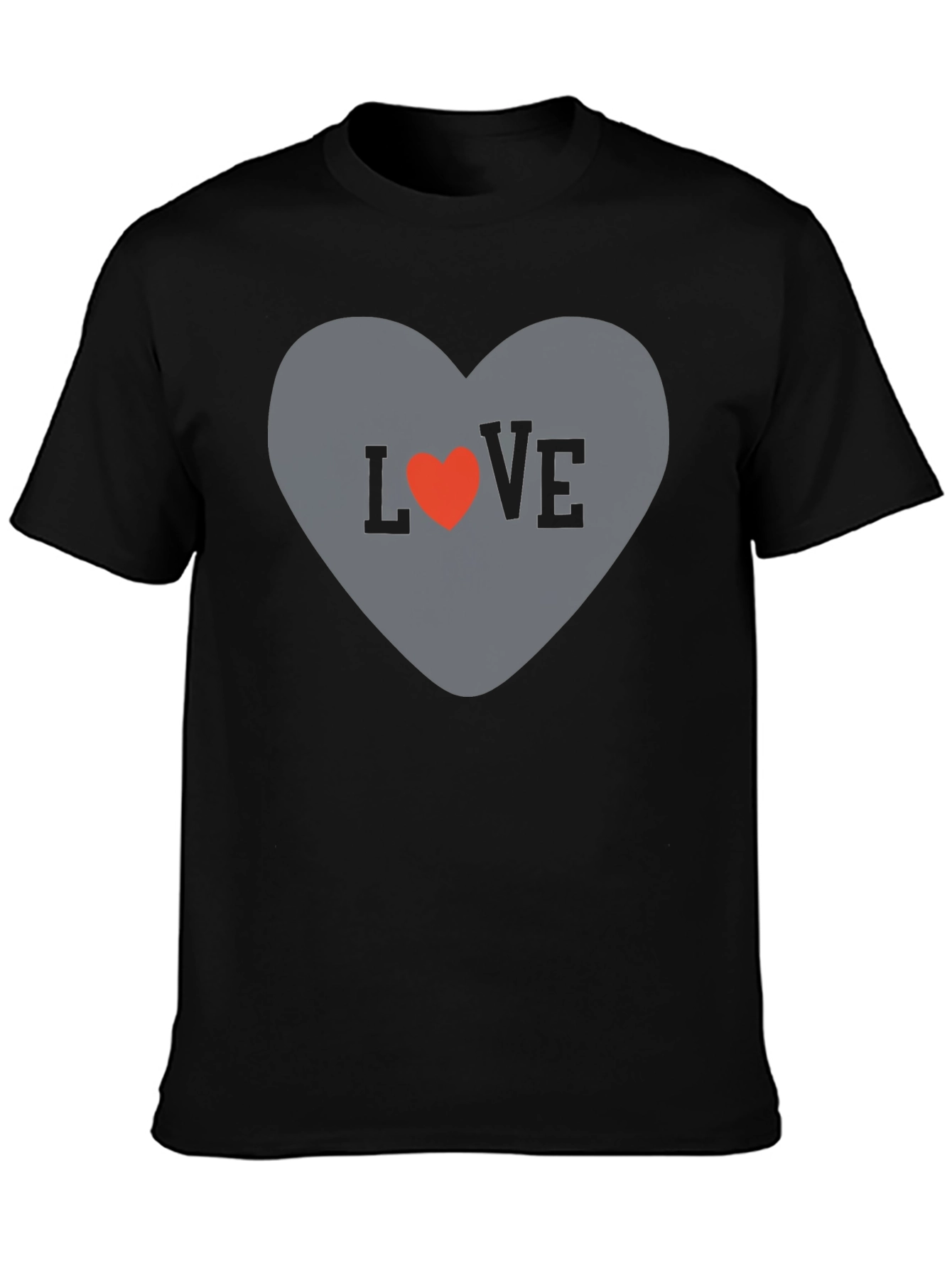 Black Love Heart Graphic Tee - Stylish Casual T-Shirt view 3