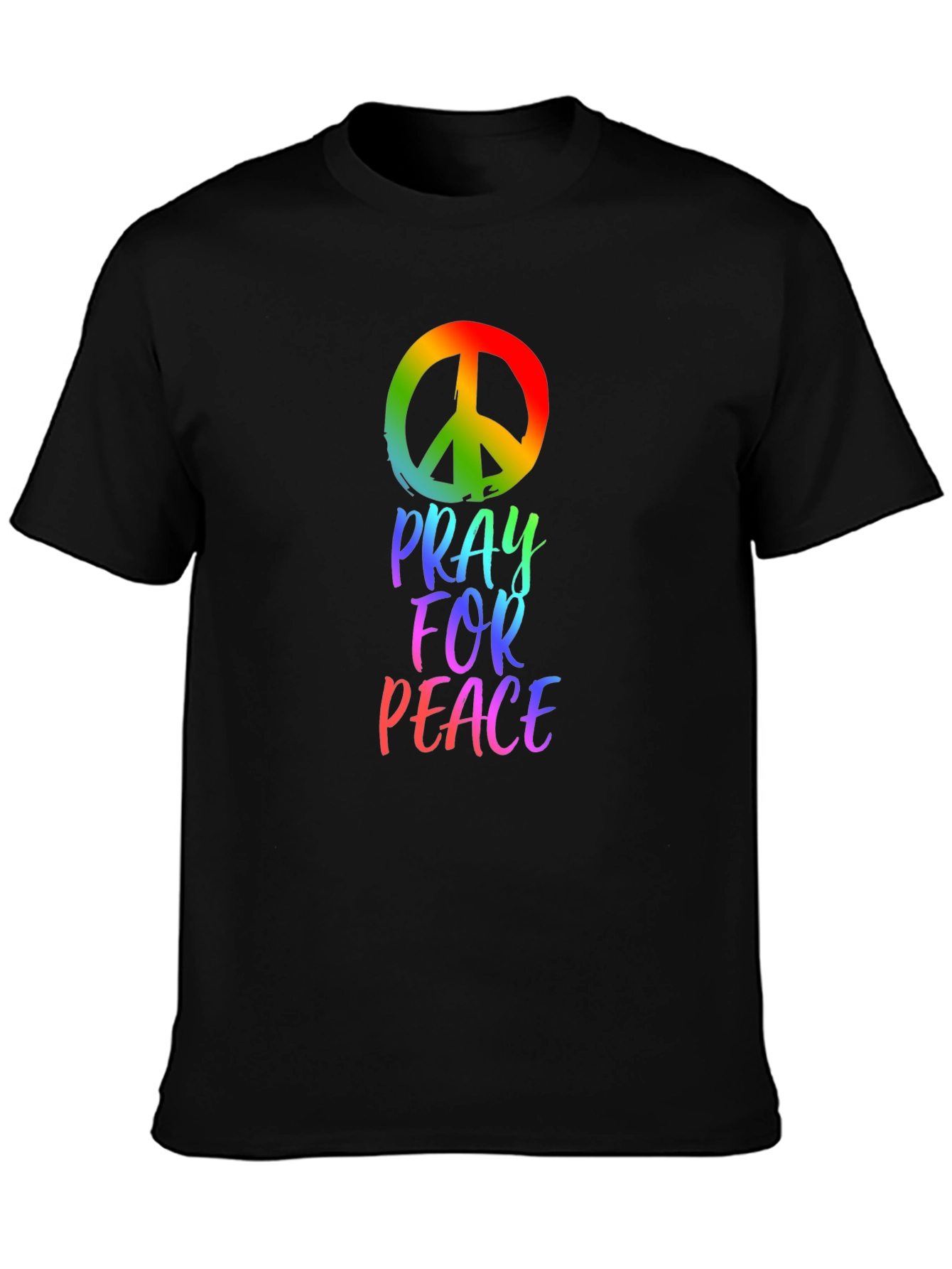 Black Pray for Peace Graphic T-Shirt view 3