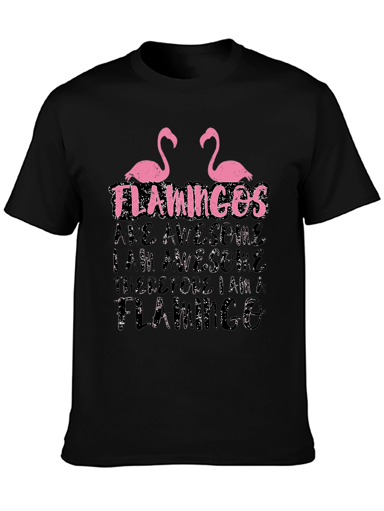Black Funny Flamingo T-Shirt - Flamingo Lover Gift view 3