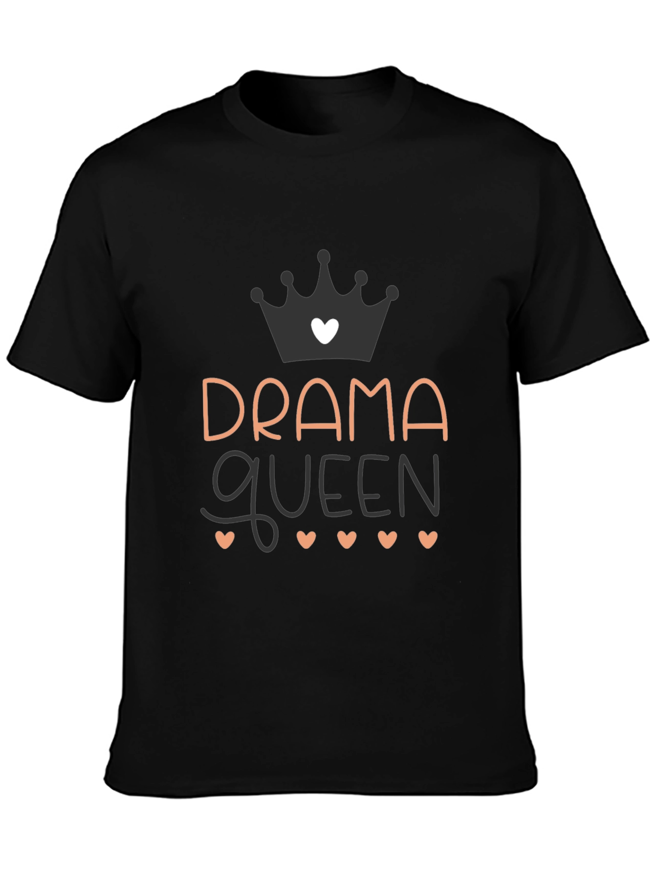 Black Drama Queen Graphic Tee - Soft Cotton Blend view 3