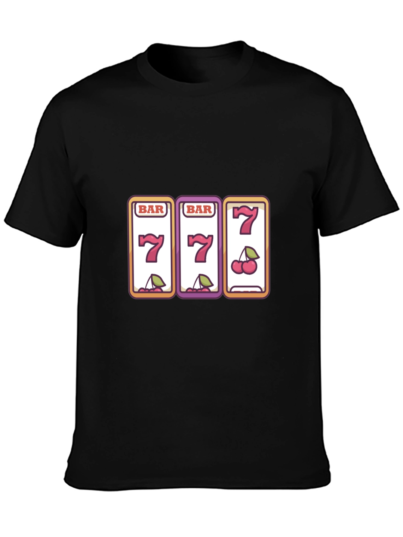 Black Lucky 7s Slot Machine Graphic Tee - Black view 3