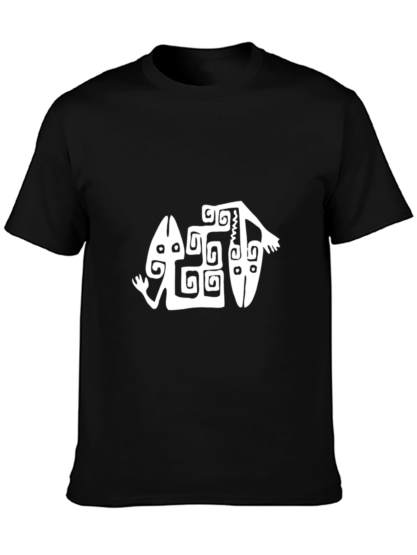 Black Unique Design Black T-Shirt view 3