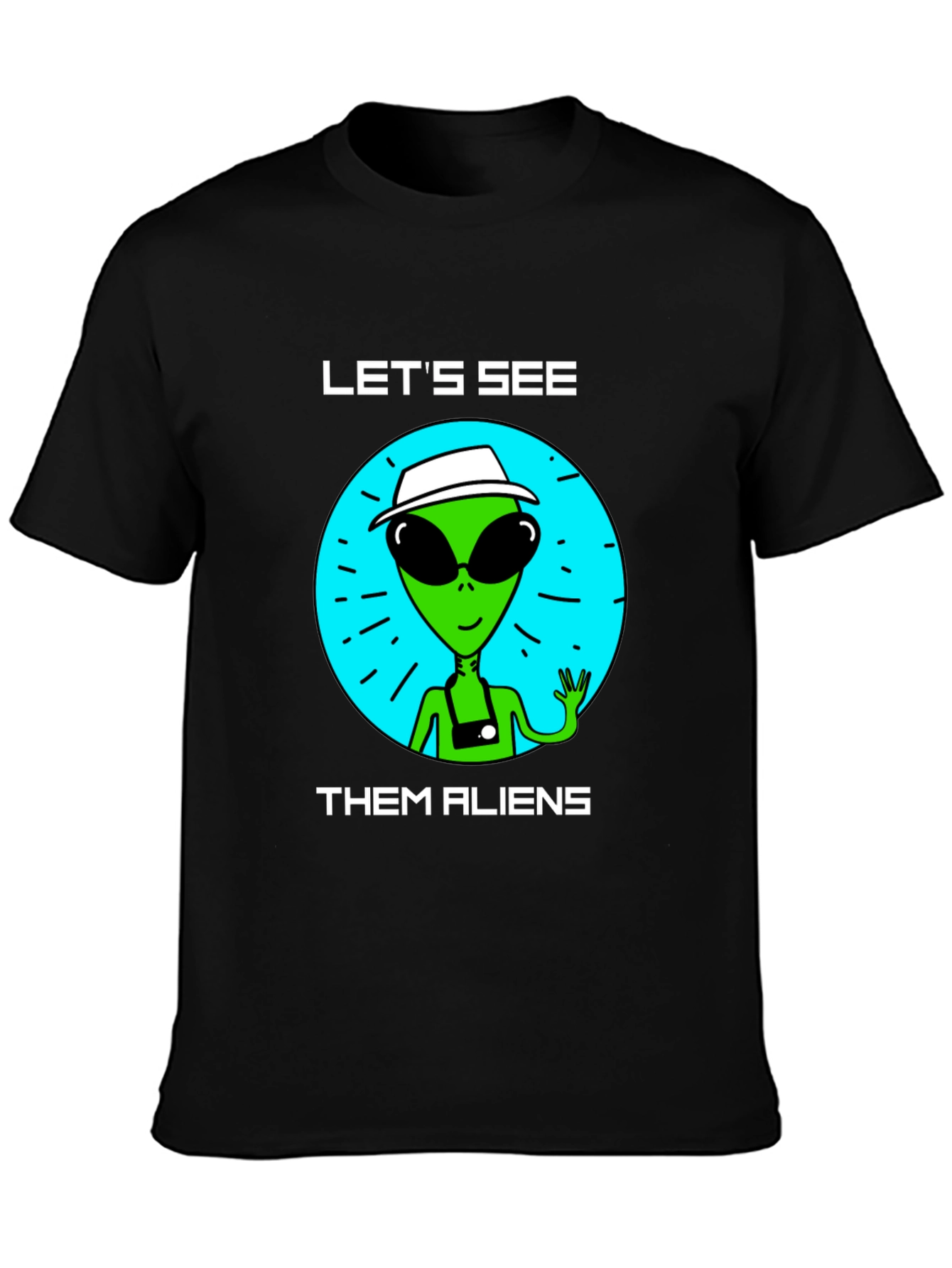 Black Let's See Them Aliens T-Shirt view 3