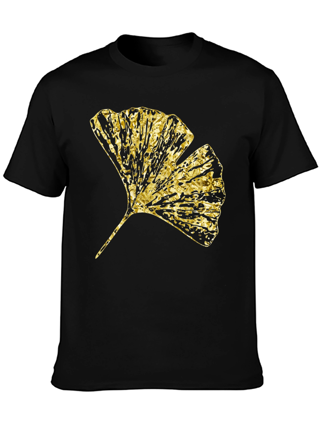 Black Gingko Gold Foil Graphic T-Shirt view 3