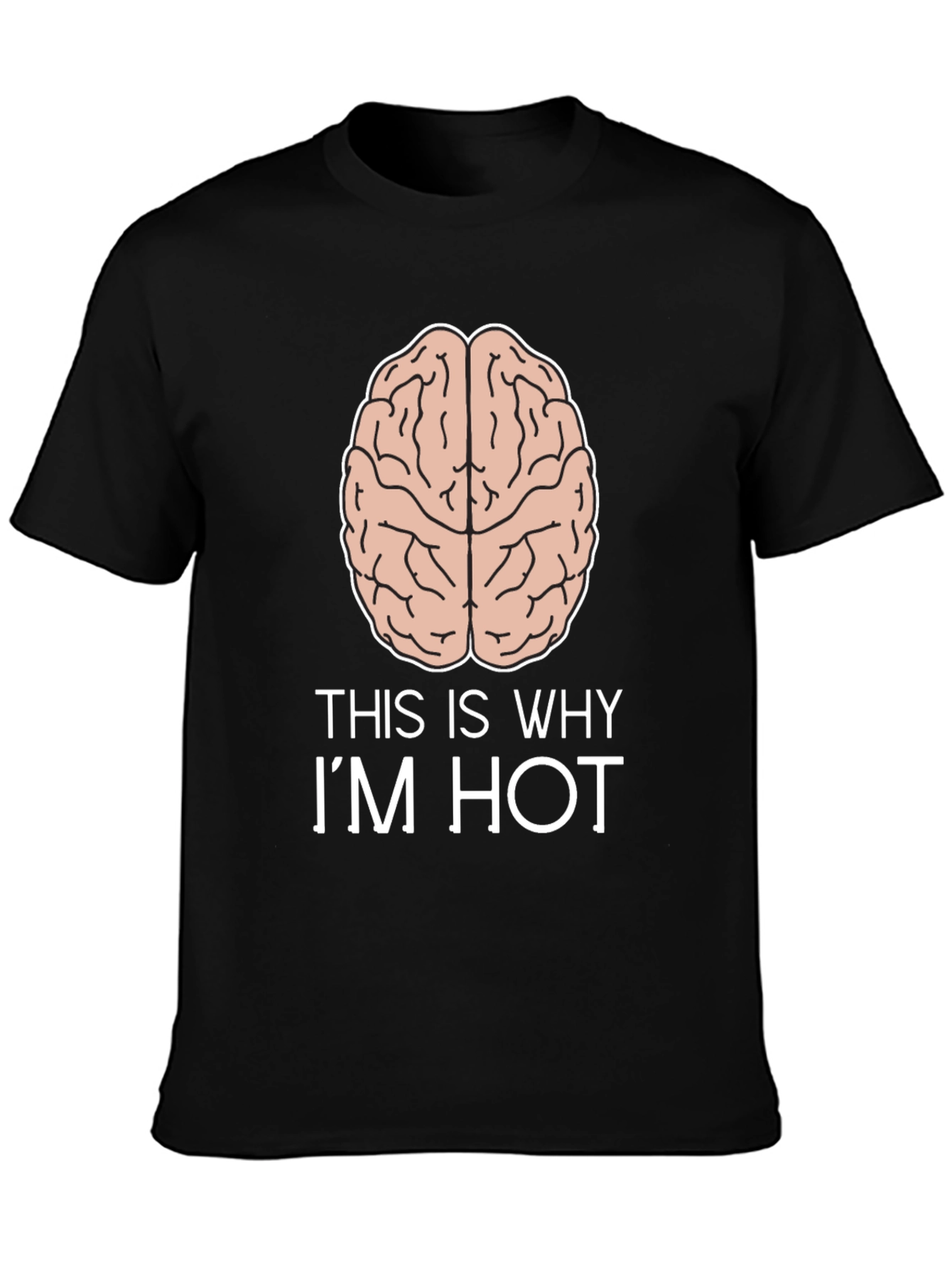 Black This Is Why I'm Hot Brain T-Shirt view 3