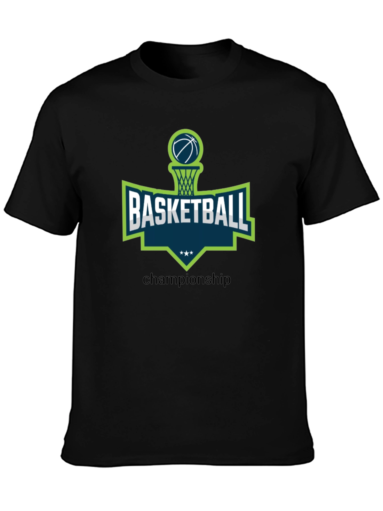 Black Basketball Championship Graphic Tee view 3
