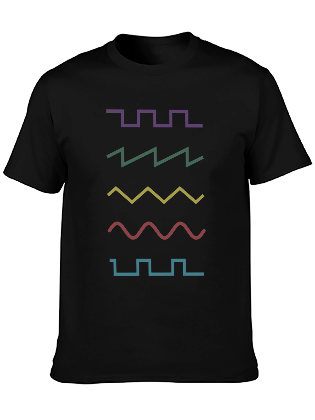 Black Retro Waveform T-Shirt - Synth Lover Apparel view 3