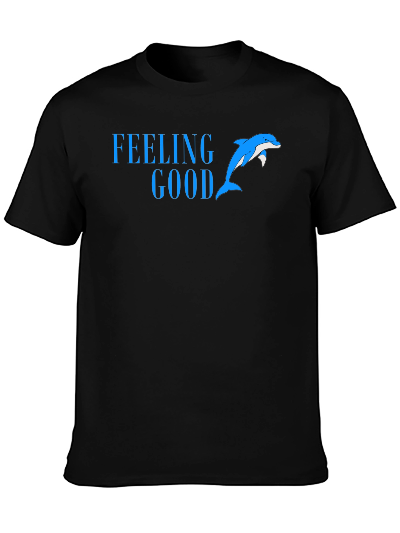 Black Feeling Good Dolphin Tee - Black Cotton Blend view 3