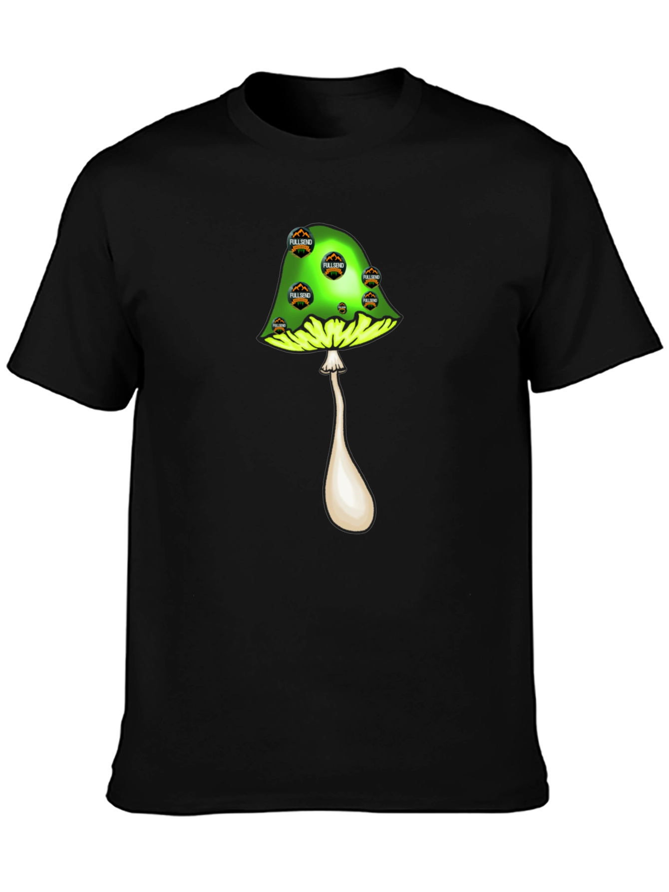 Black Mushroom Graphic T-Shirt - Black view 3