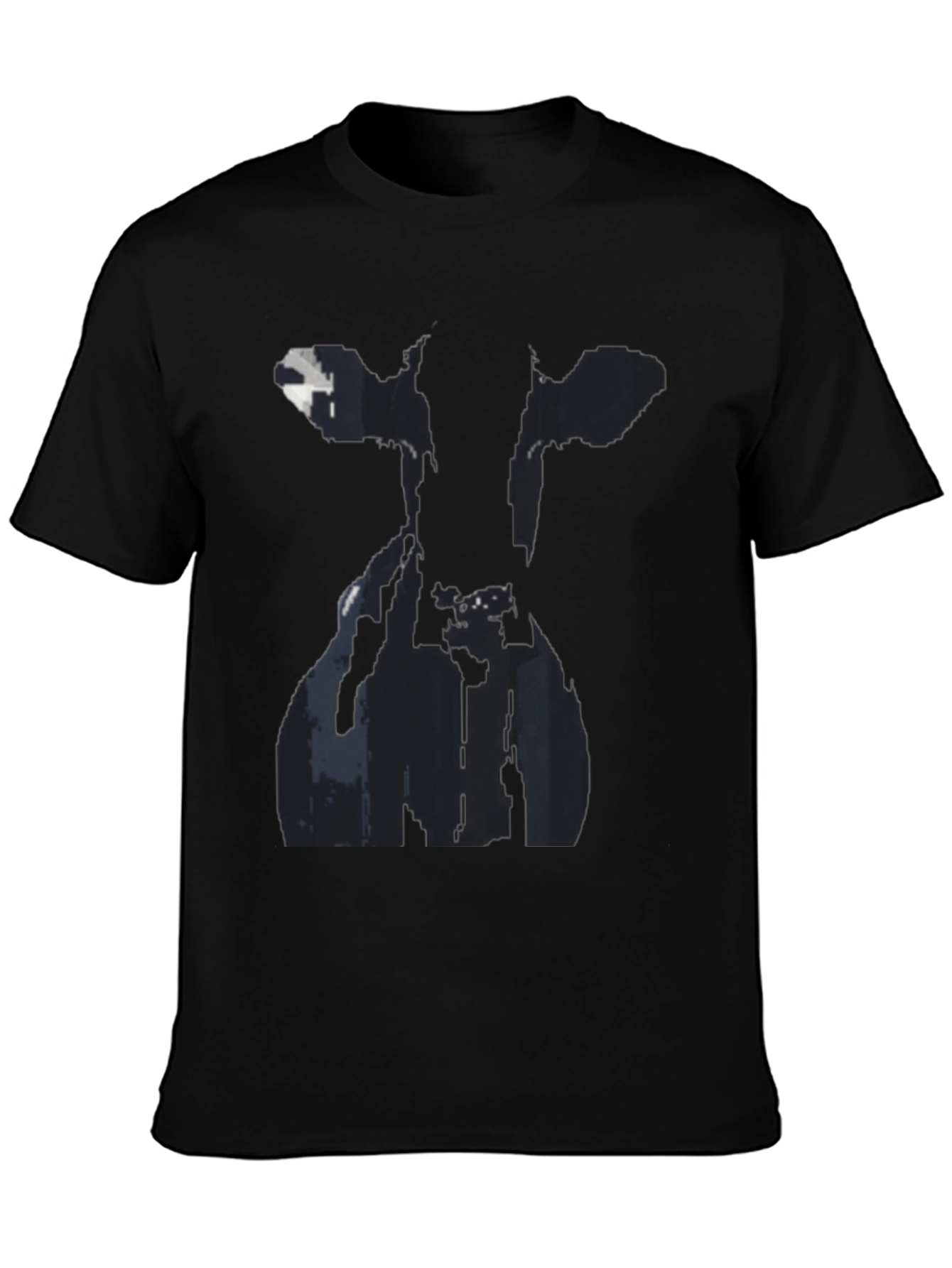 Black Cow Silhouette Black Graphic Tee view 3