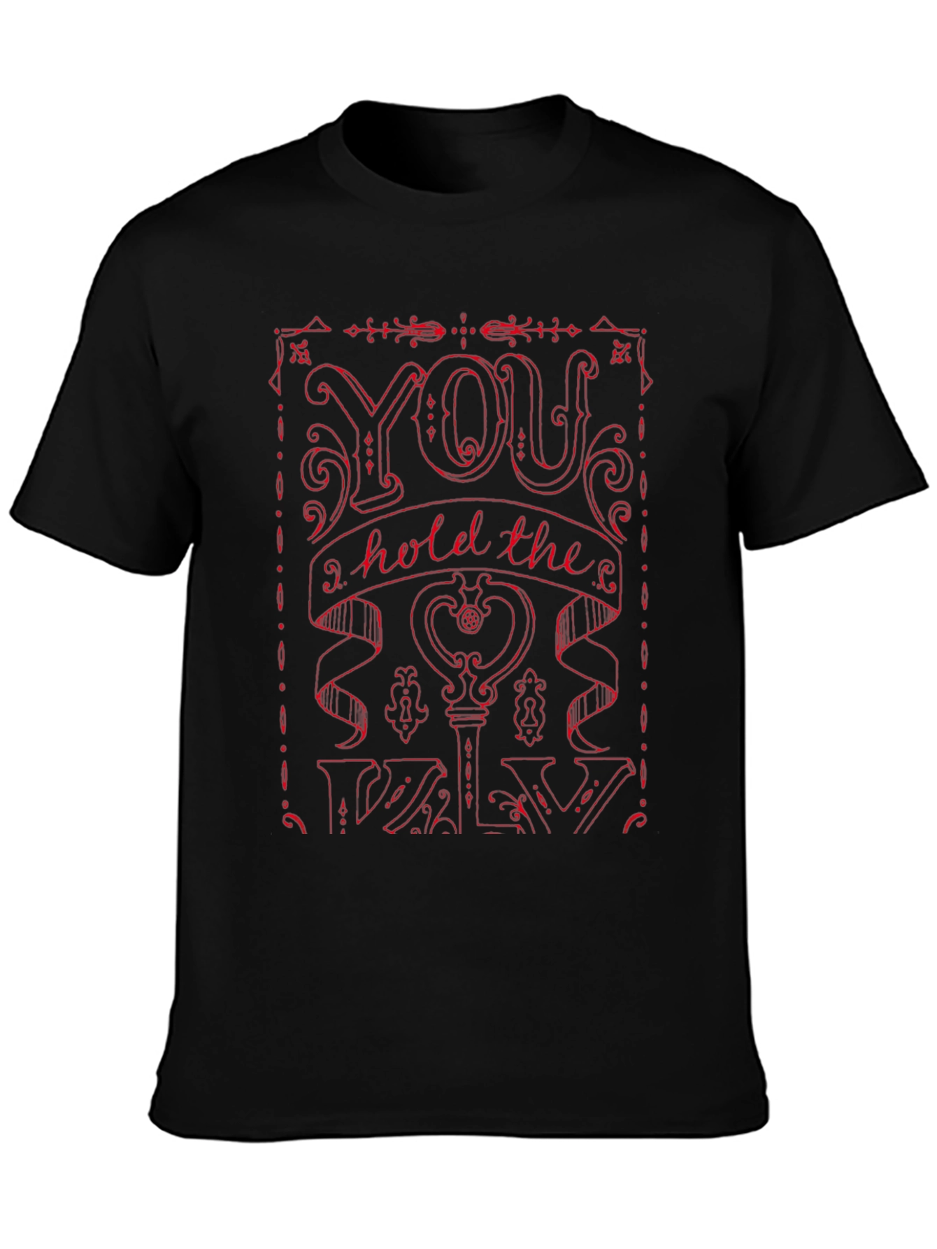Black You Hold the Key Graphic Tee - Black view 3