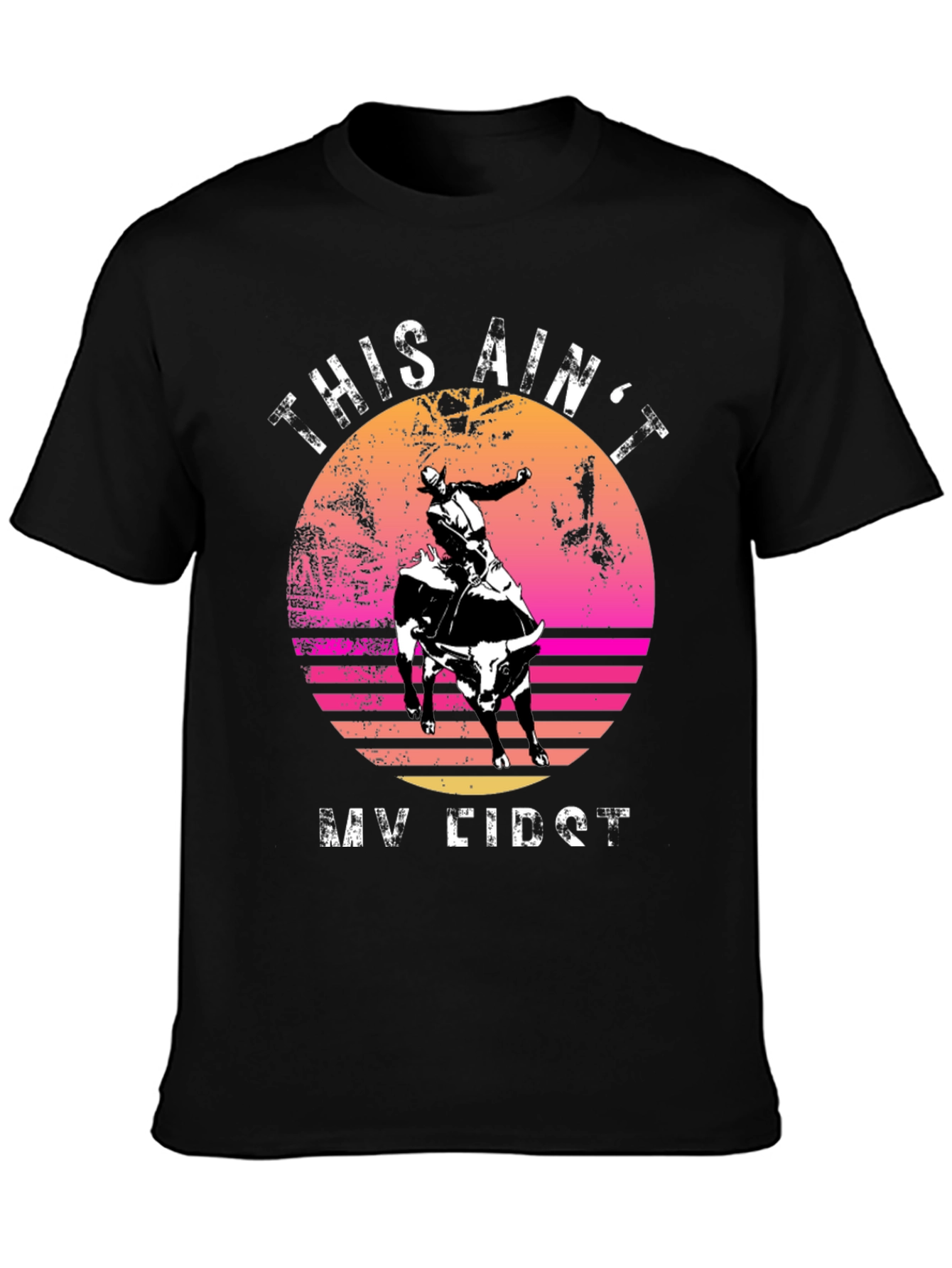 Black Retro Rodeo Rider Graphic Tee view 3