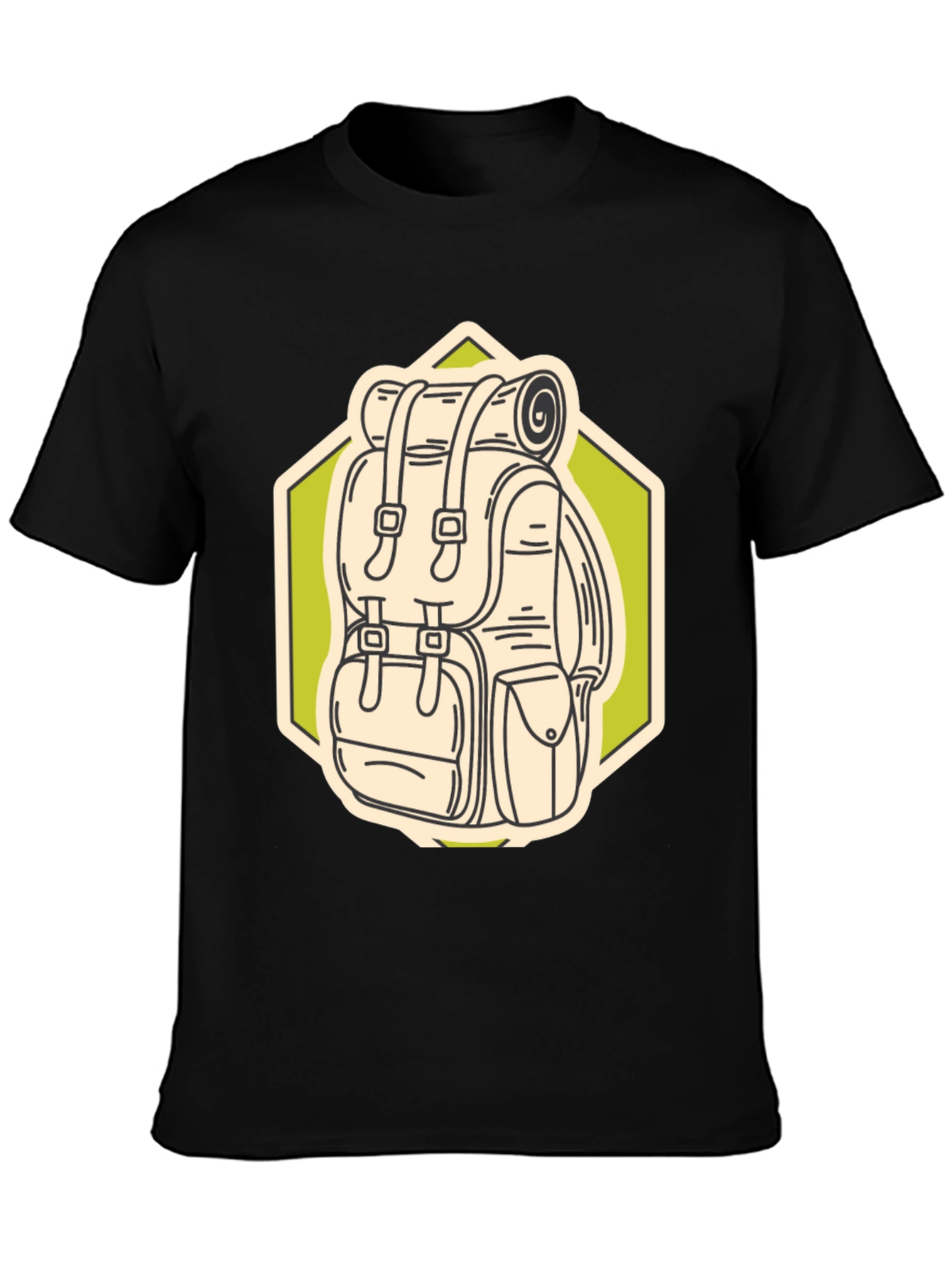 Black Hiking Backpack Graphic T-Shirt - Adventure Ready view 3