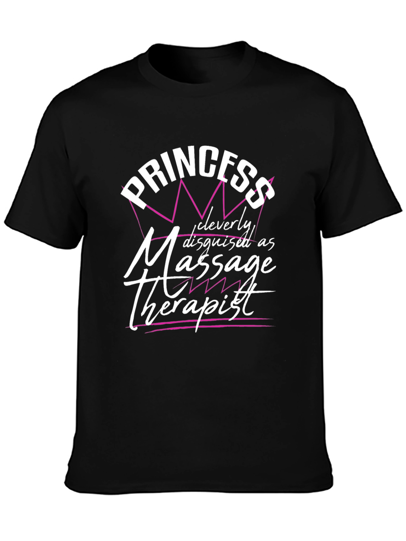 Black Princess Massage Therapist Black T-Shirt view 3