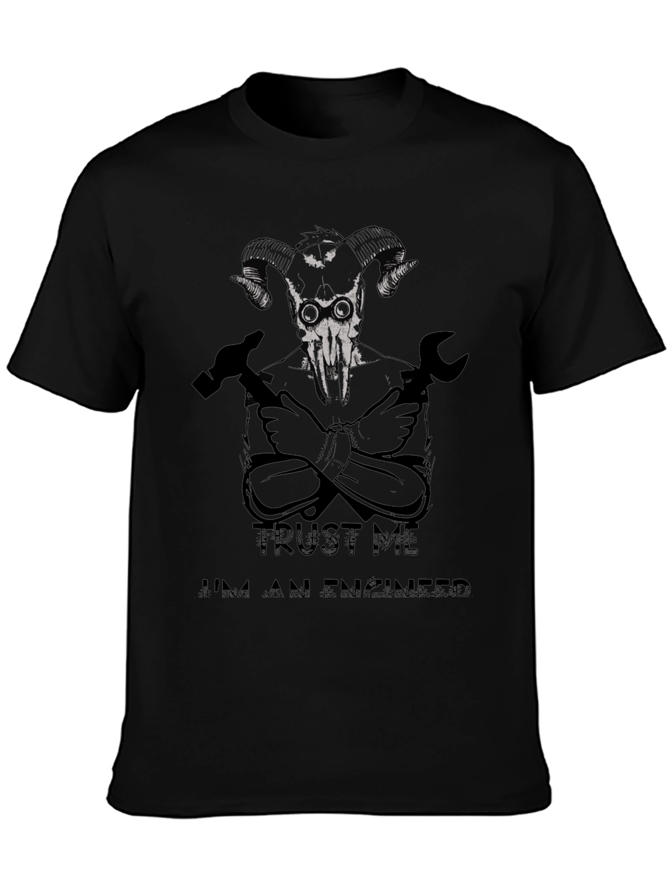 Black Trust Me I'm An Engineer T-Shirt view 3