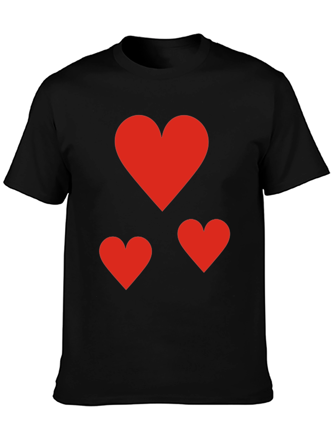 Black Heart Patterned Black T-Shirt view 3