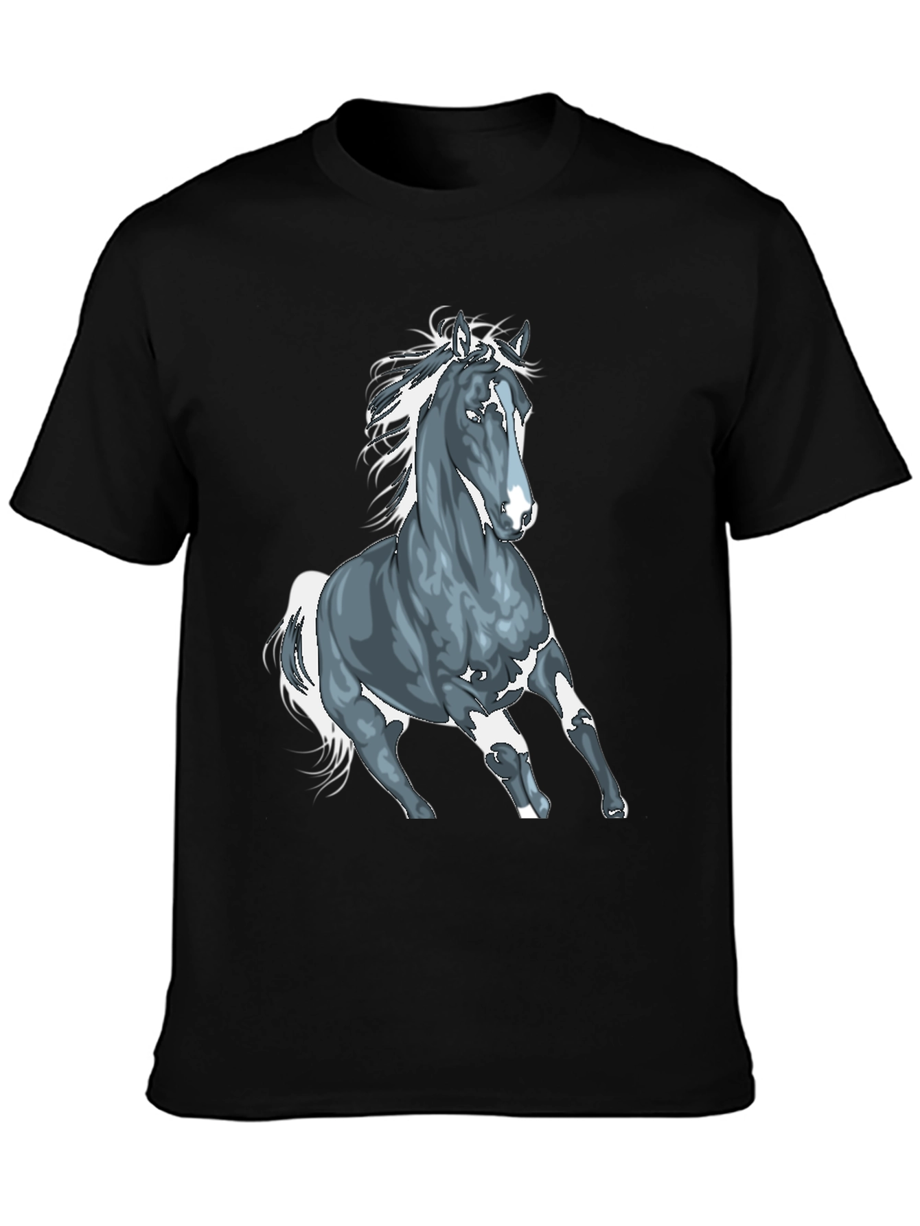 Black Horse Graphic T-Shirt - Black Cotton Tee view 3