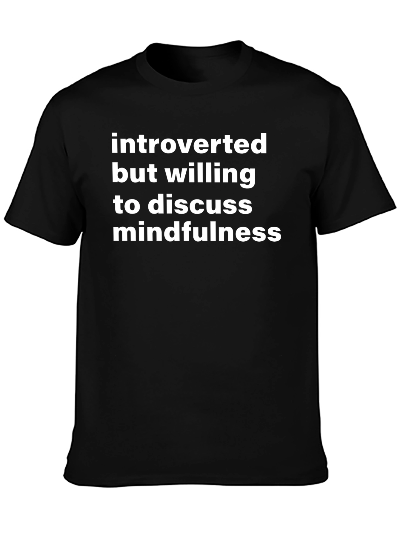 Black Introverted Mindfulness T-Shirt - Black view 3