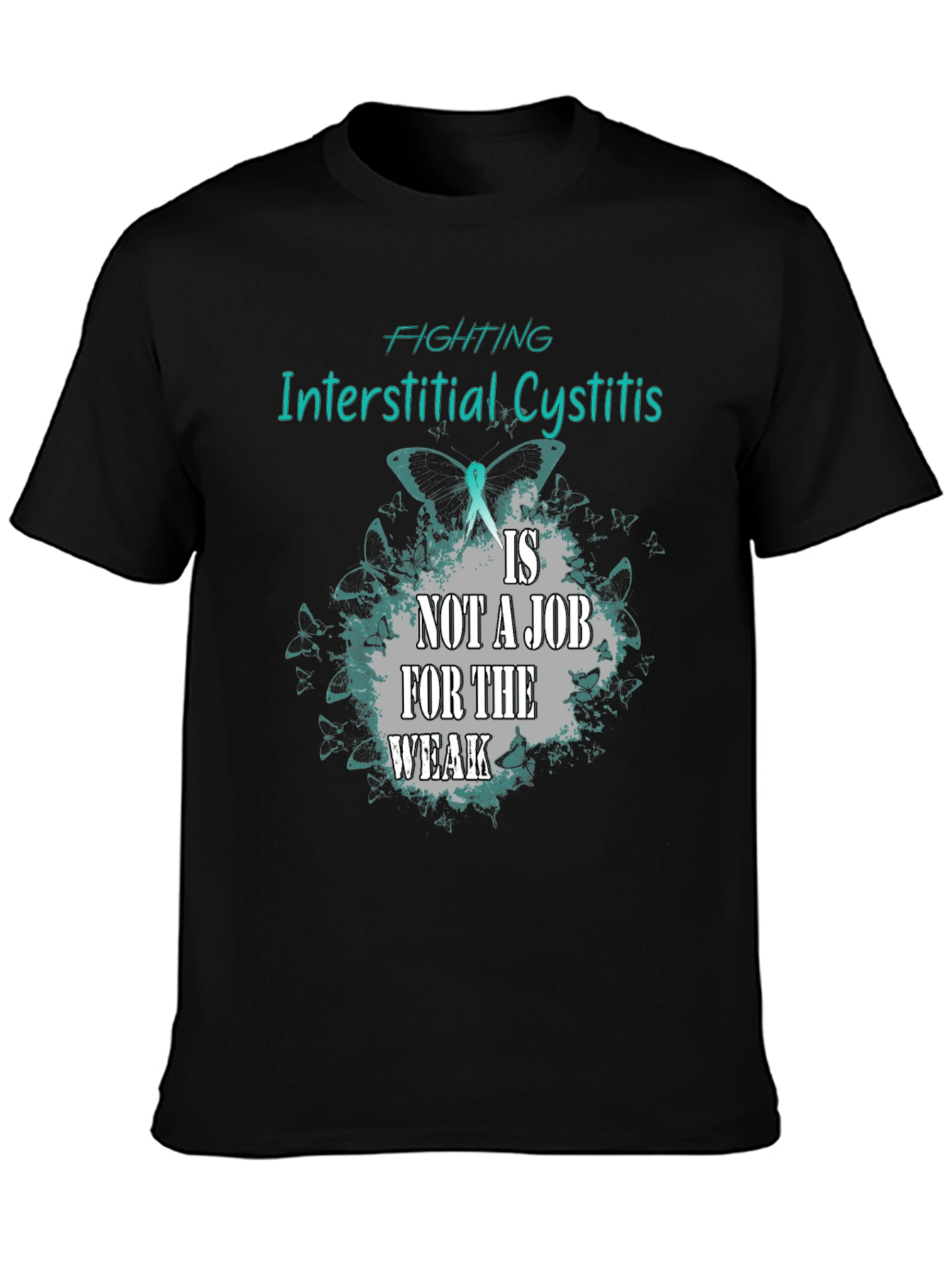 Black Interstitial Cystitis Awareness T-Shirt view 3
