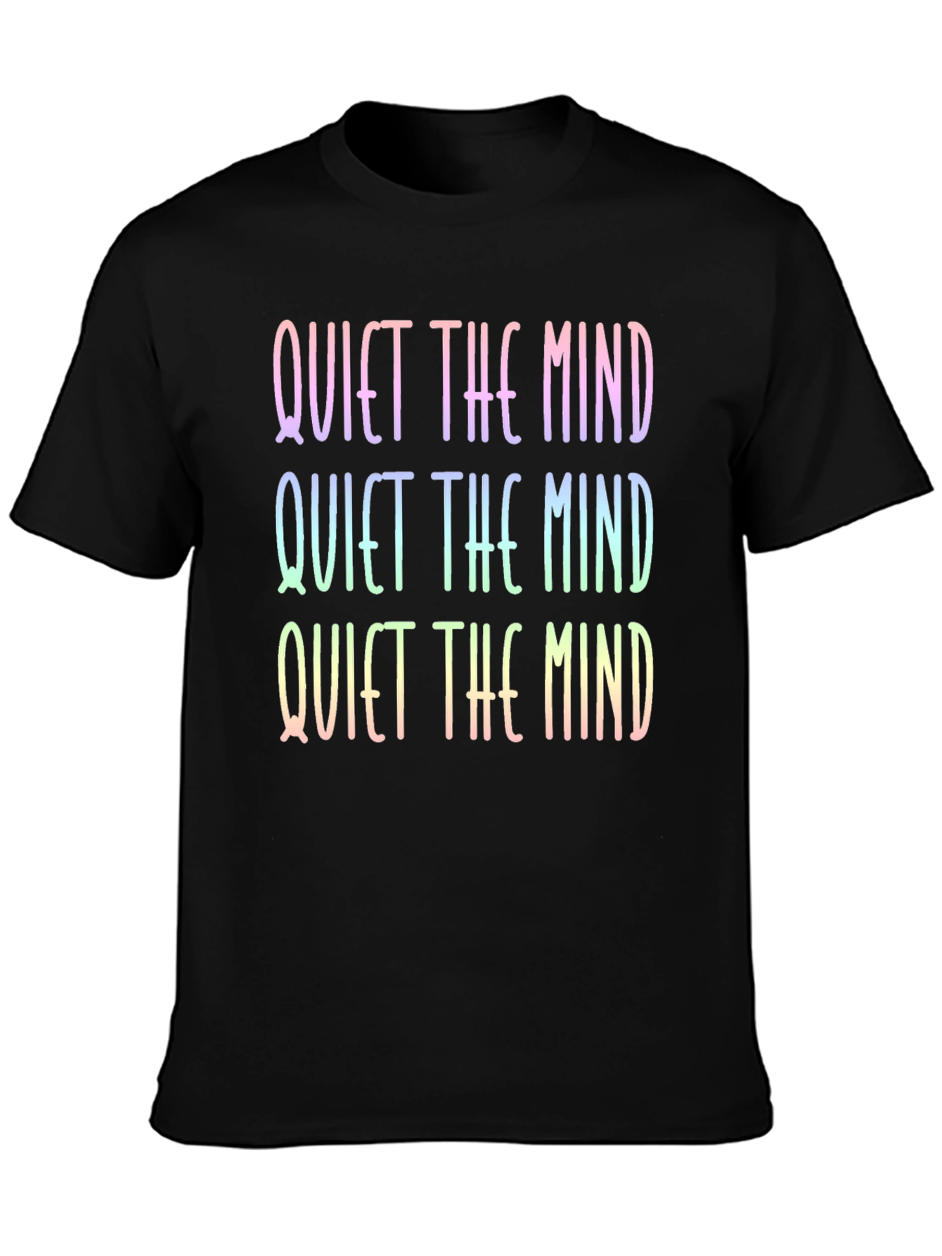 Black Quiet The Mind Graphic T-Shirt - Relaxed Fit Cotton Tee view 3