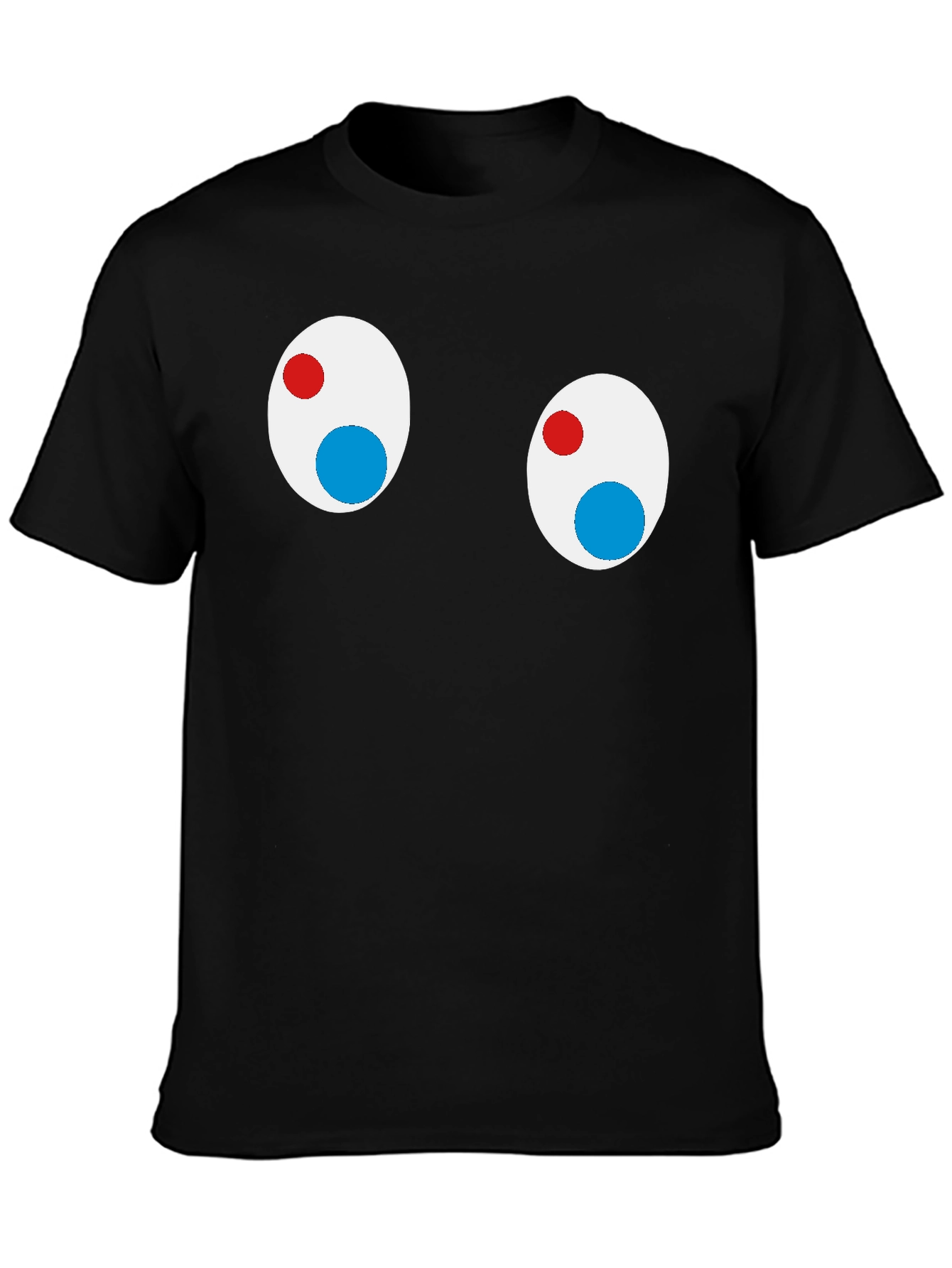 Black Funny Googly Eyes Black T-Shirt view 3