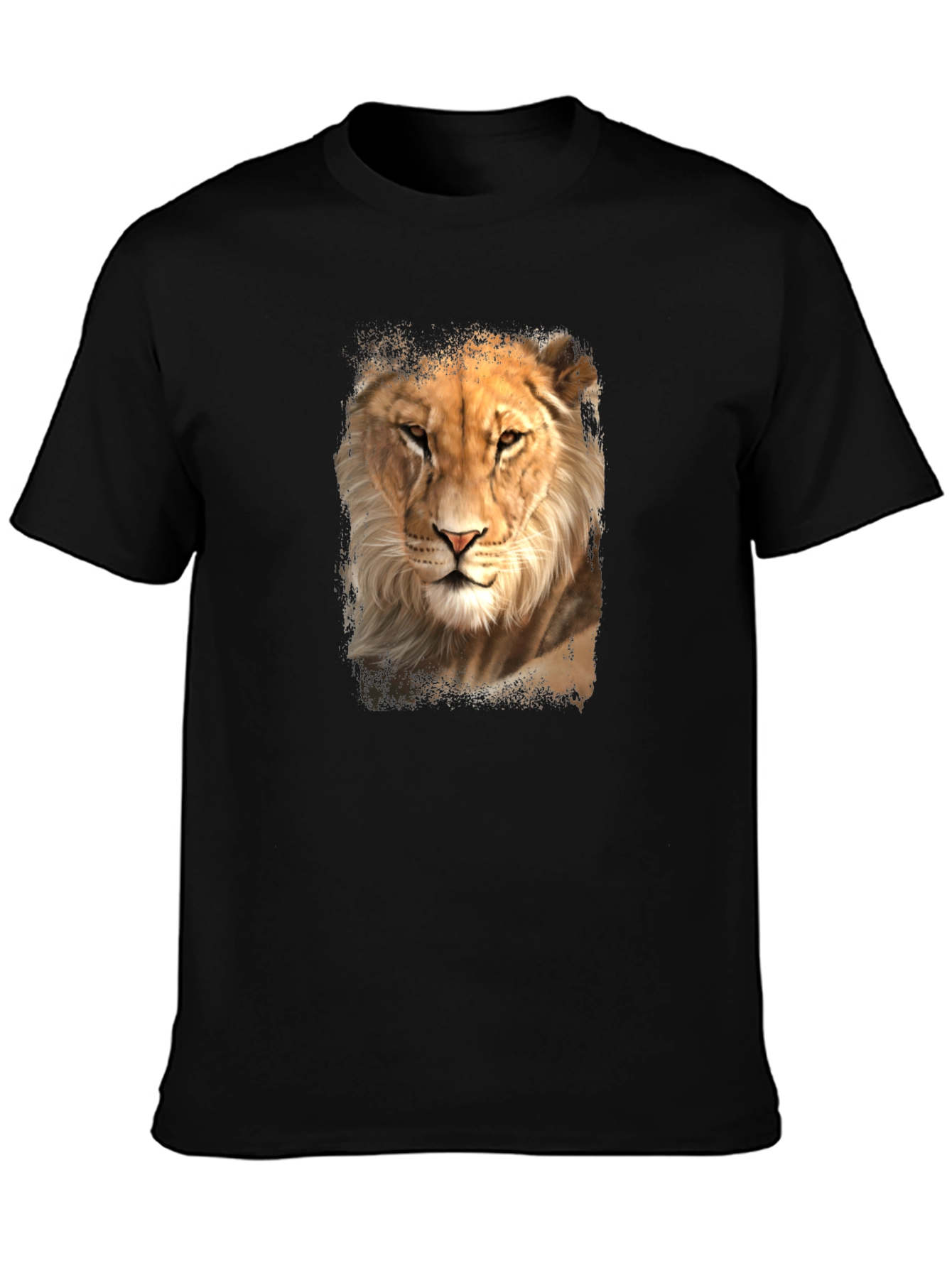 Black Lion Graphic Tee - Black Casual T-Shirt view 3
