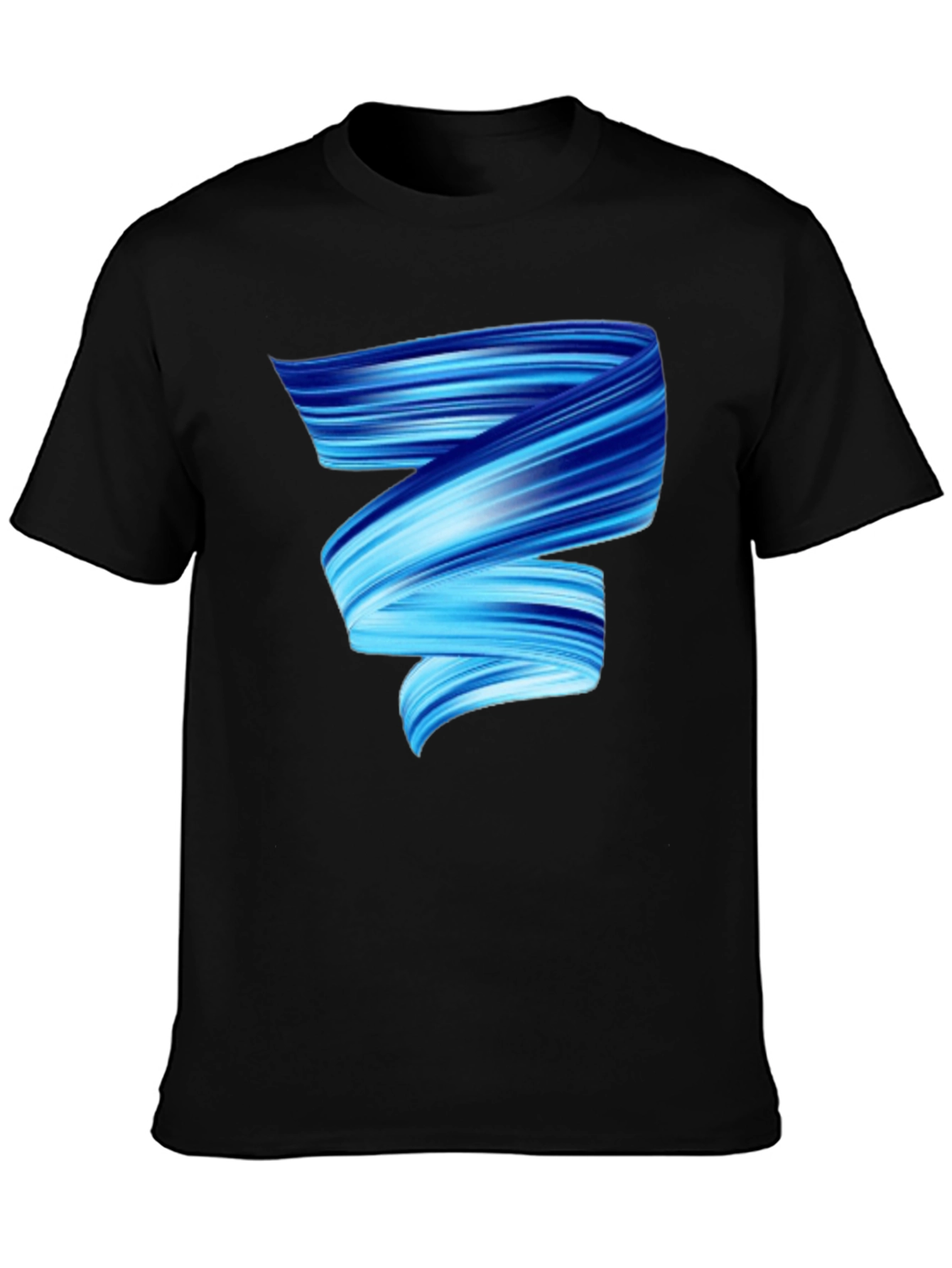 Black Modern Swirl Graphic Tee view 3