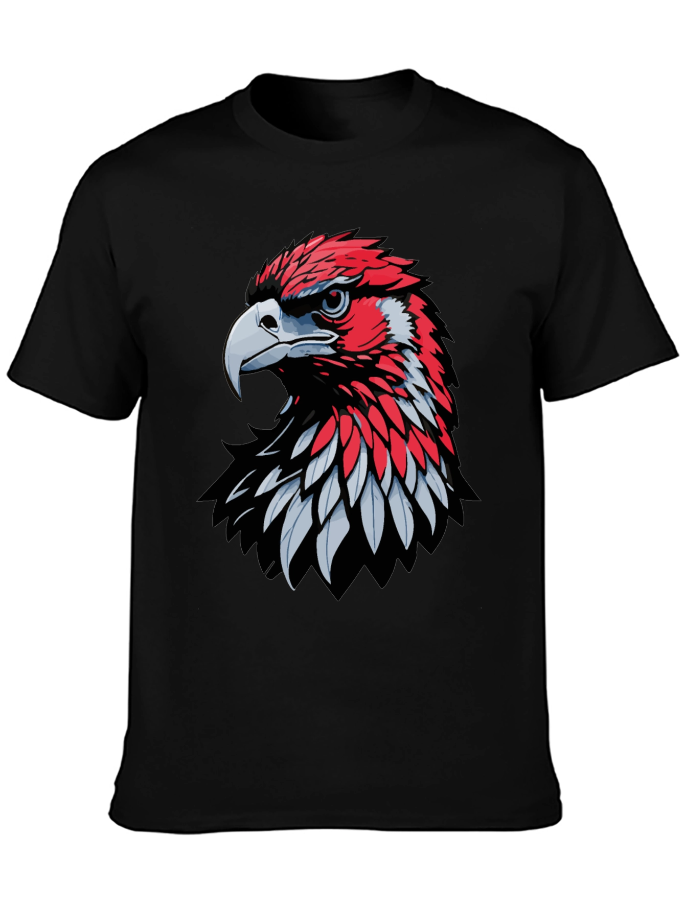 Black Eagle Graphic Print Crew Neck T-Shirt - Bold Design view 3