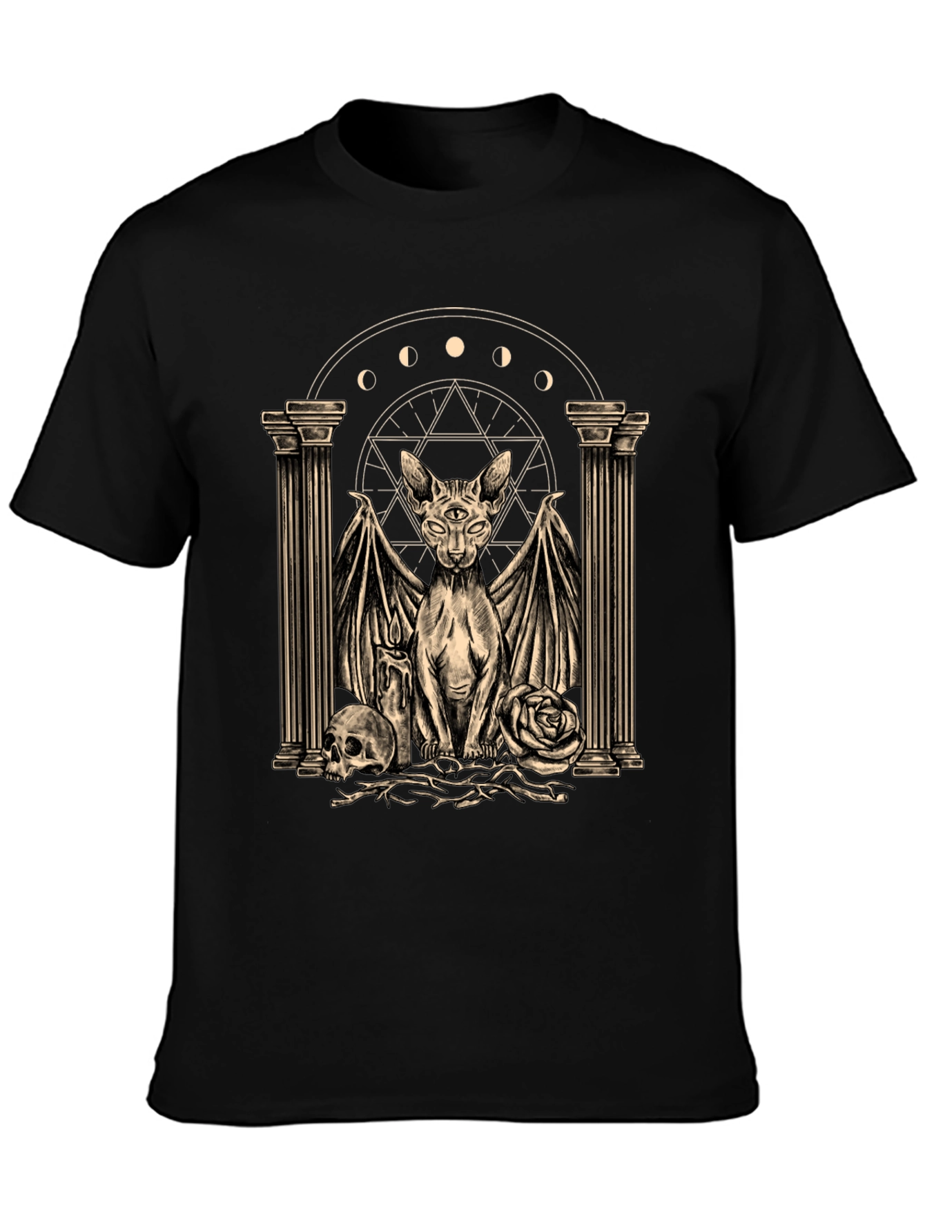 Mystic Cat Graphic Tee - Occult Style Shirt - 3