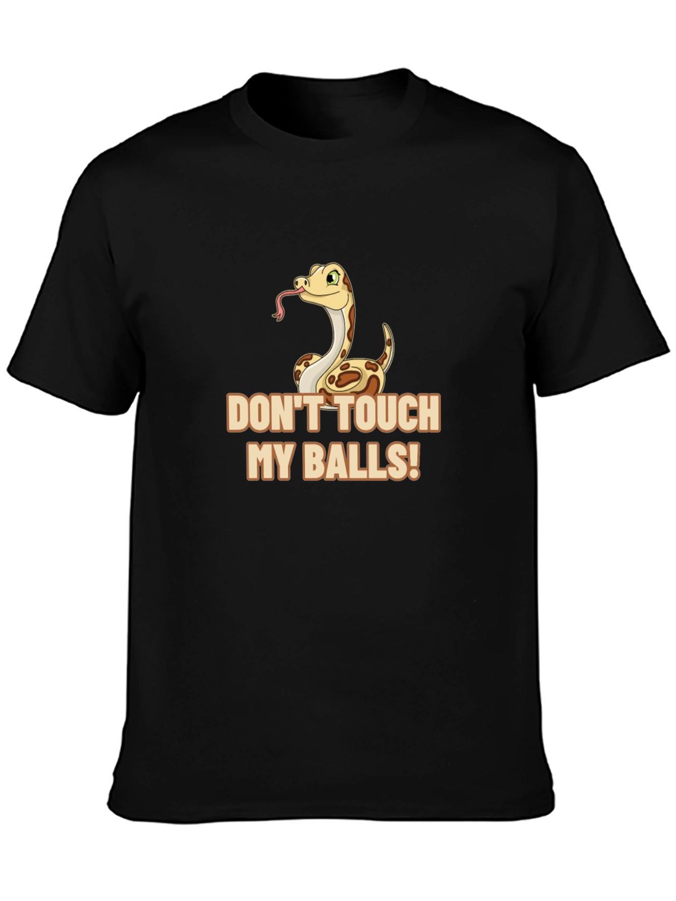 Black Don't Touch My Balls Snake Graphic Tee view 3