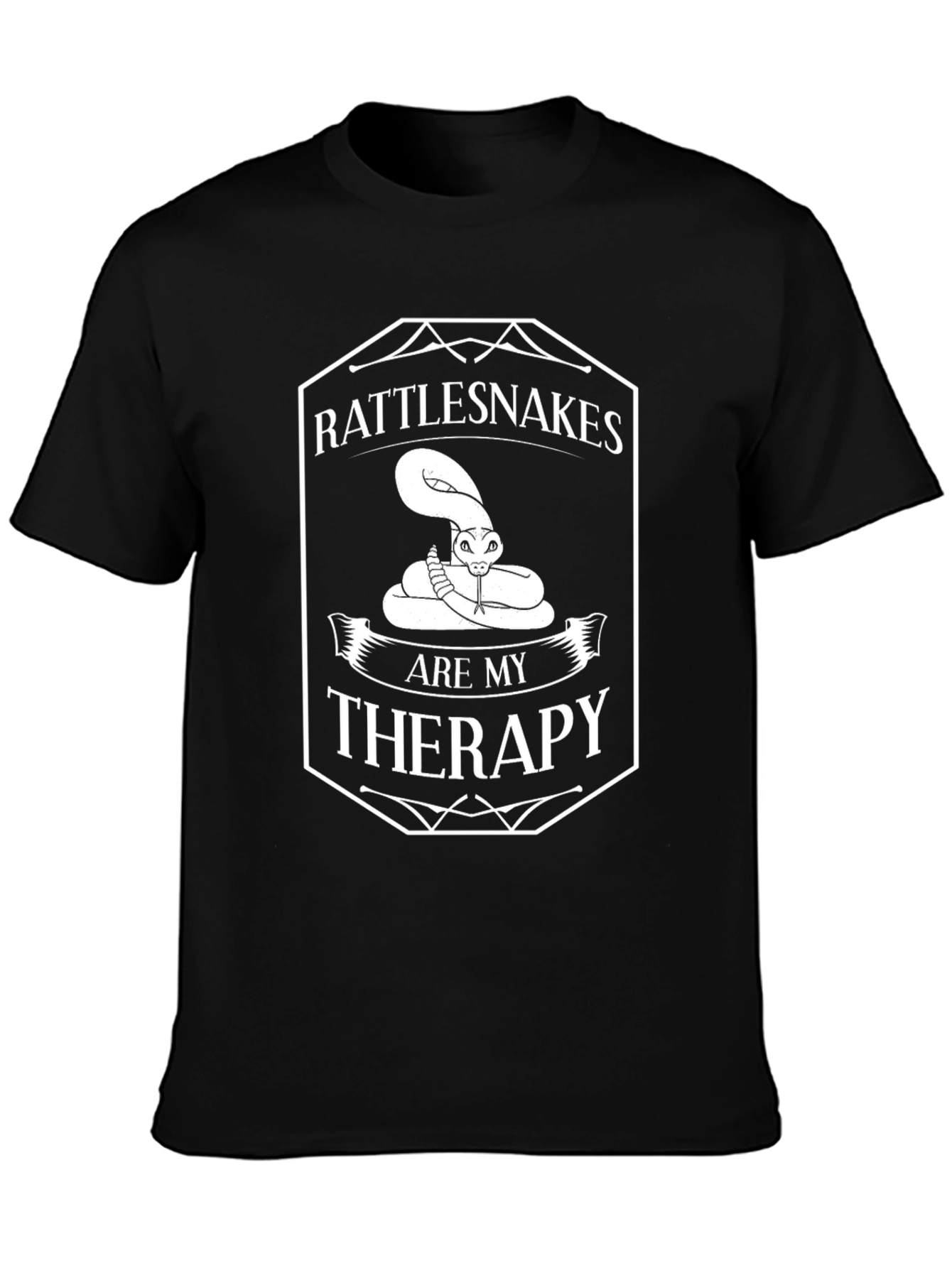Black Rattlesnakes Are My Therapy Graphic T-Shirt view 3