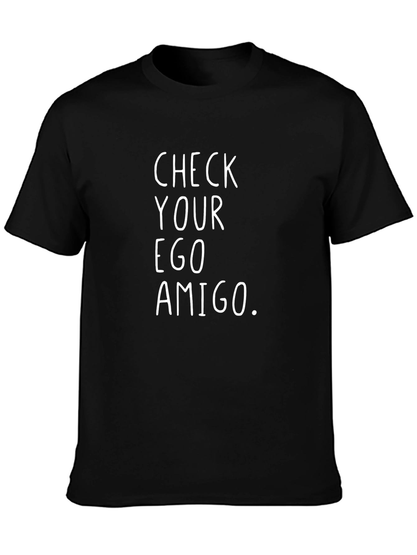 Black Check Your Ego Amigo Graphic T-Shirt view 3