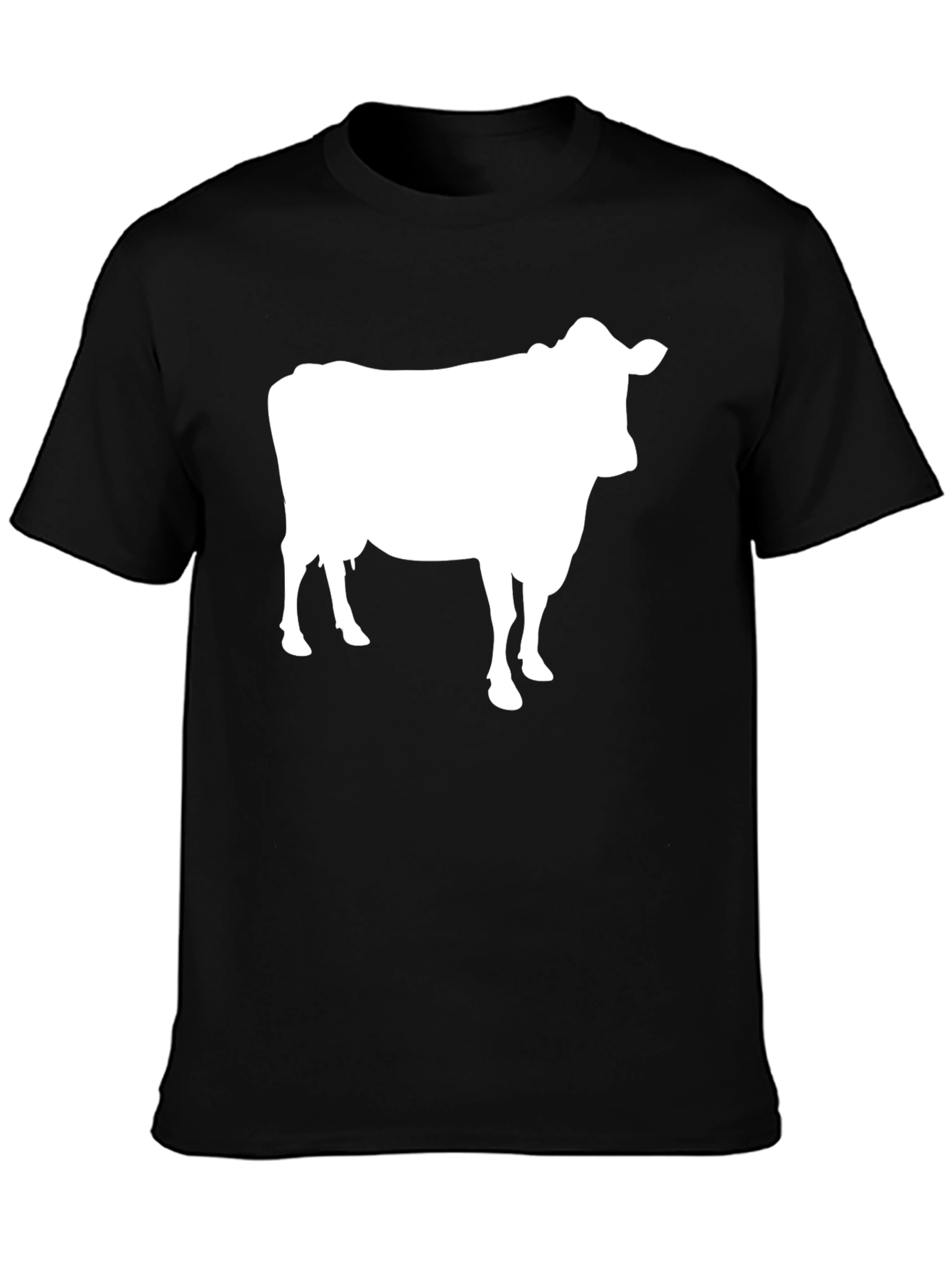 Black Cow Graphic Tee - Black Cotton T-Shirt view 3